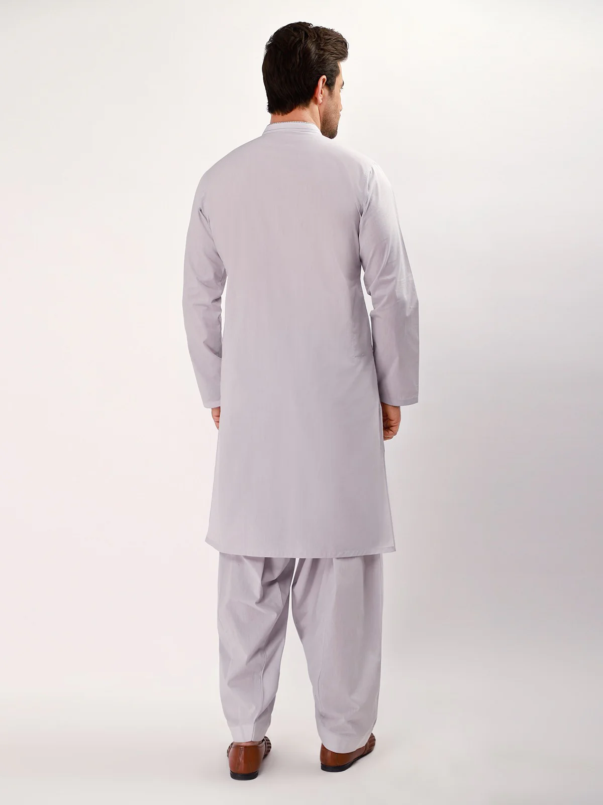 Men's Ash Grey Shalwar Kameez - EMTSW21S-99065 - Image 3