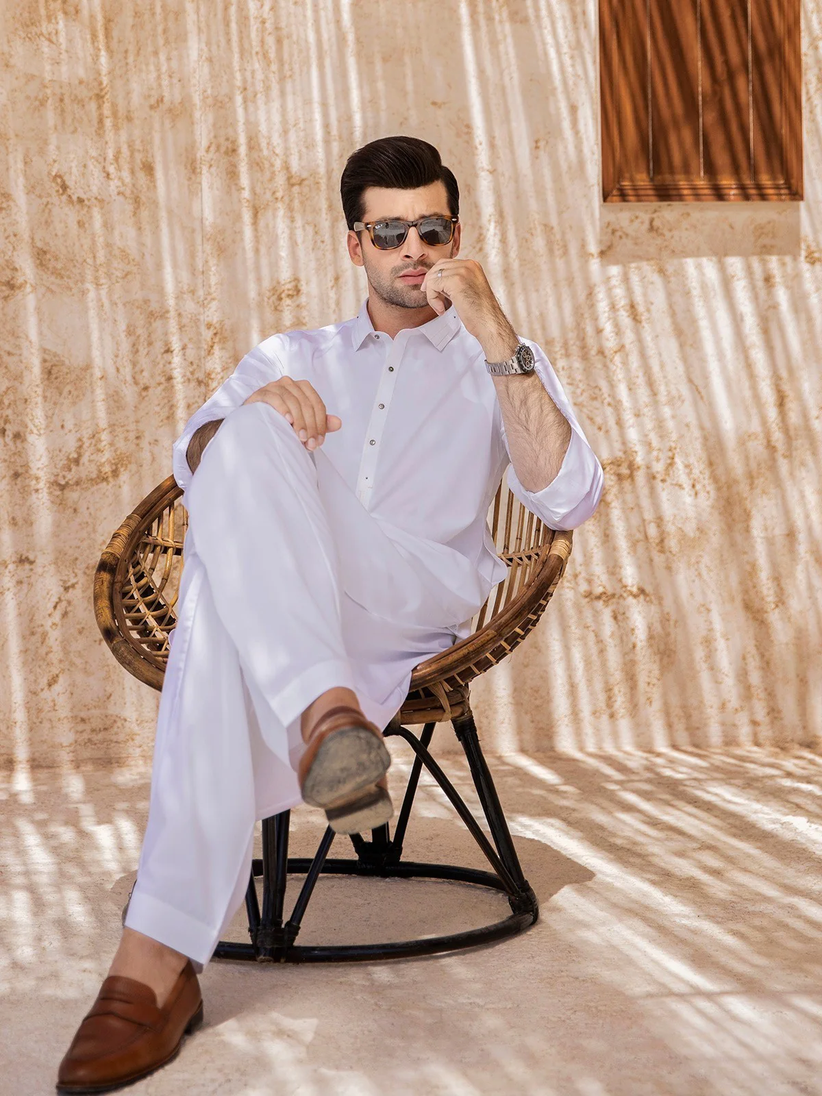 Men's Off White Shalwar Kameez - EMTSW21S-99067 - Image 4