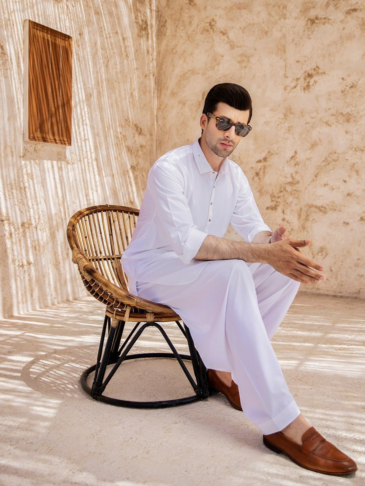 Men's Off White Shalwar Kameez - EMTSW21S-99067 - Image 5