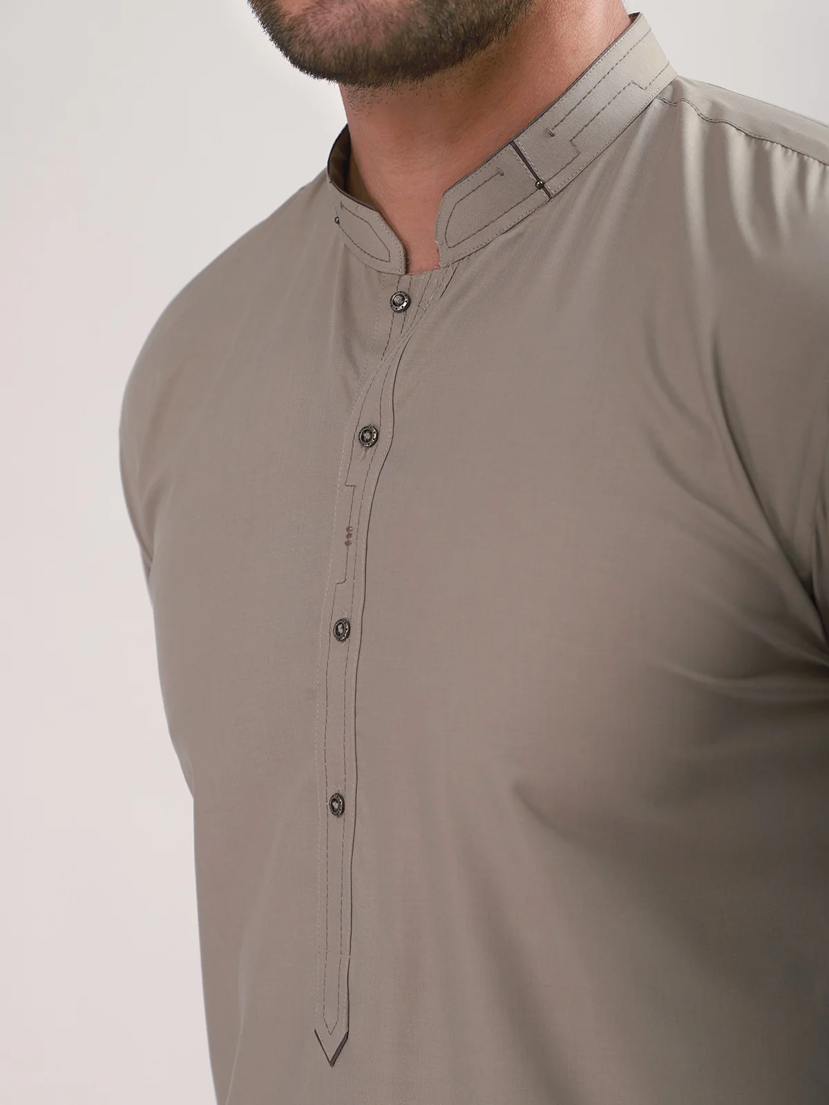 Men's Beige Shalwar Kameez - EMTSW21S-99073 - Image 2