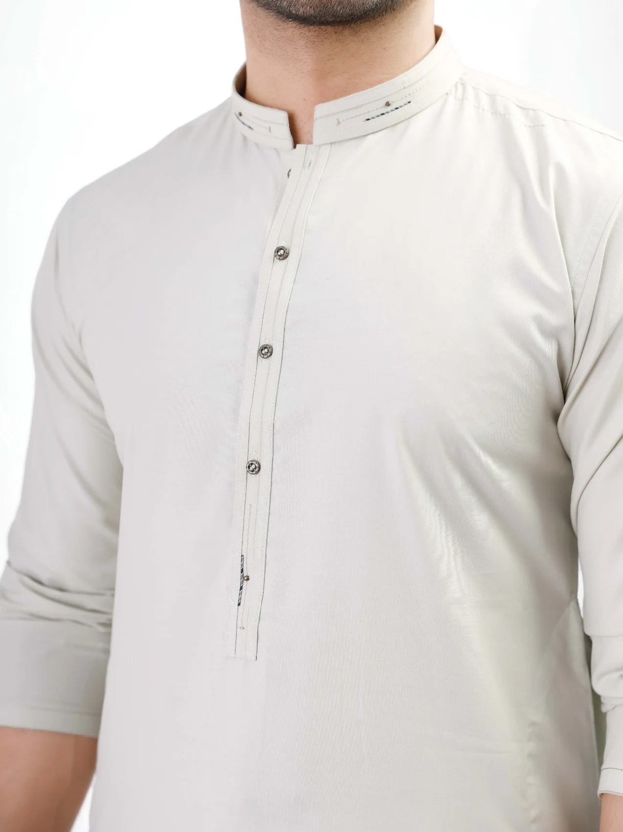 Men's Light Sage Shalwar Kameez - EMTSW21S-99075 - Image 2