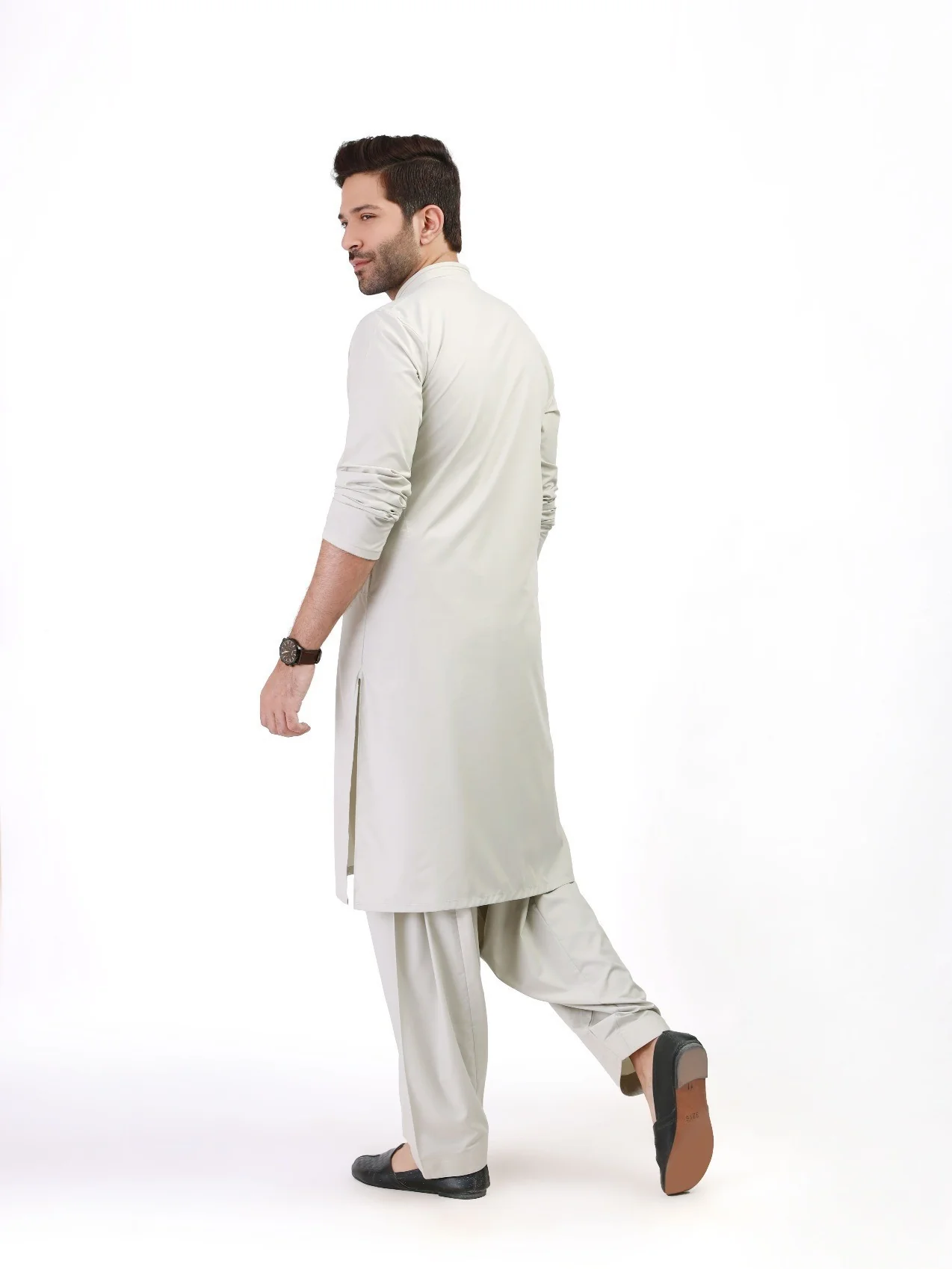 Men's Light Sage Shalwar Kameez - EMTSW21S-99075 - Image 3
