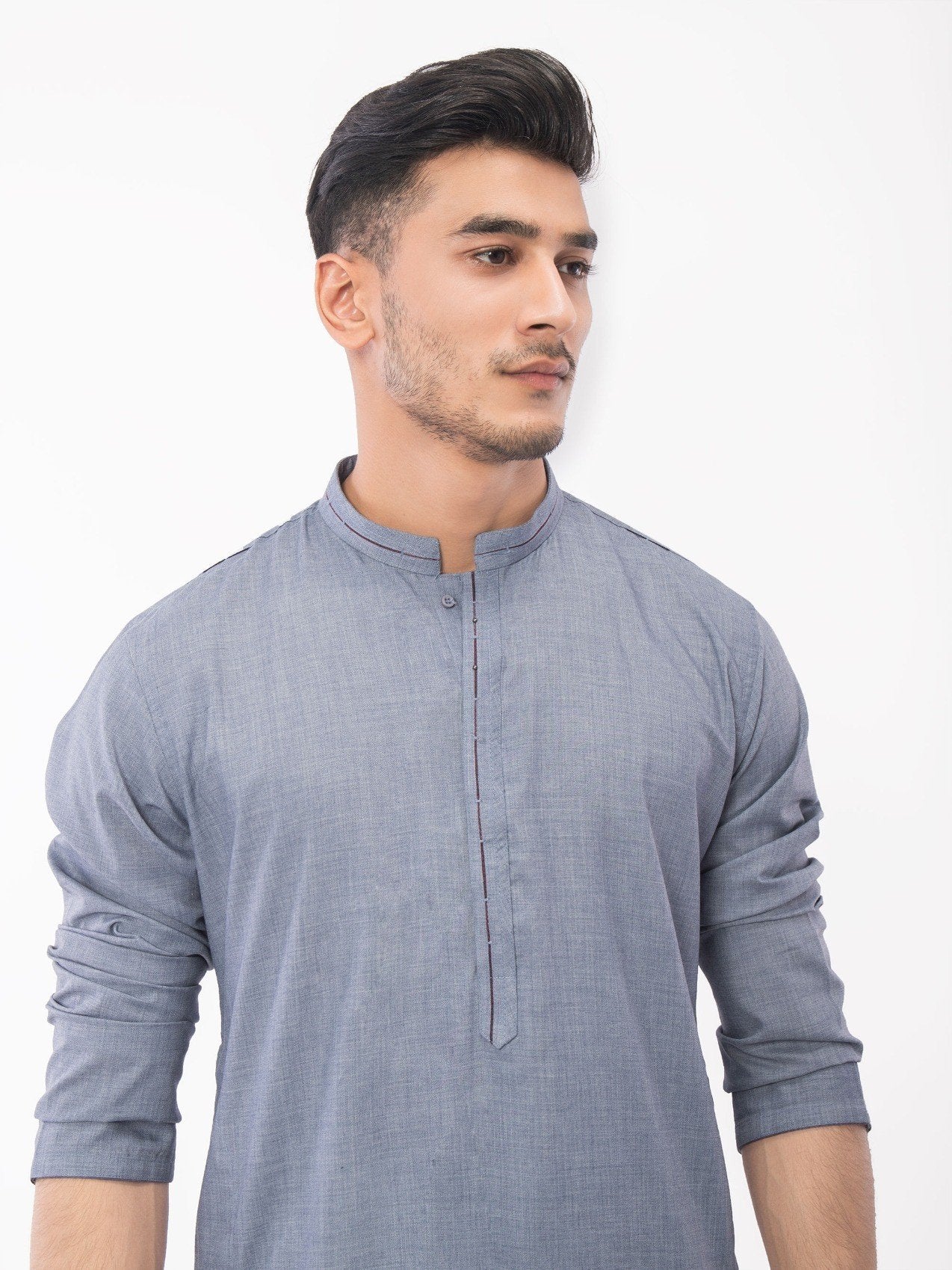 Men's Mid Blue Shalwar Kameez - EMTSW21S-99086 - Image 2