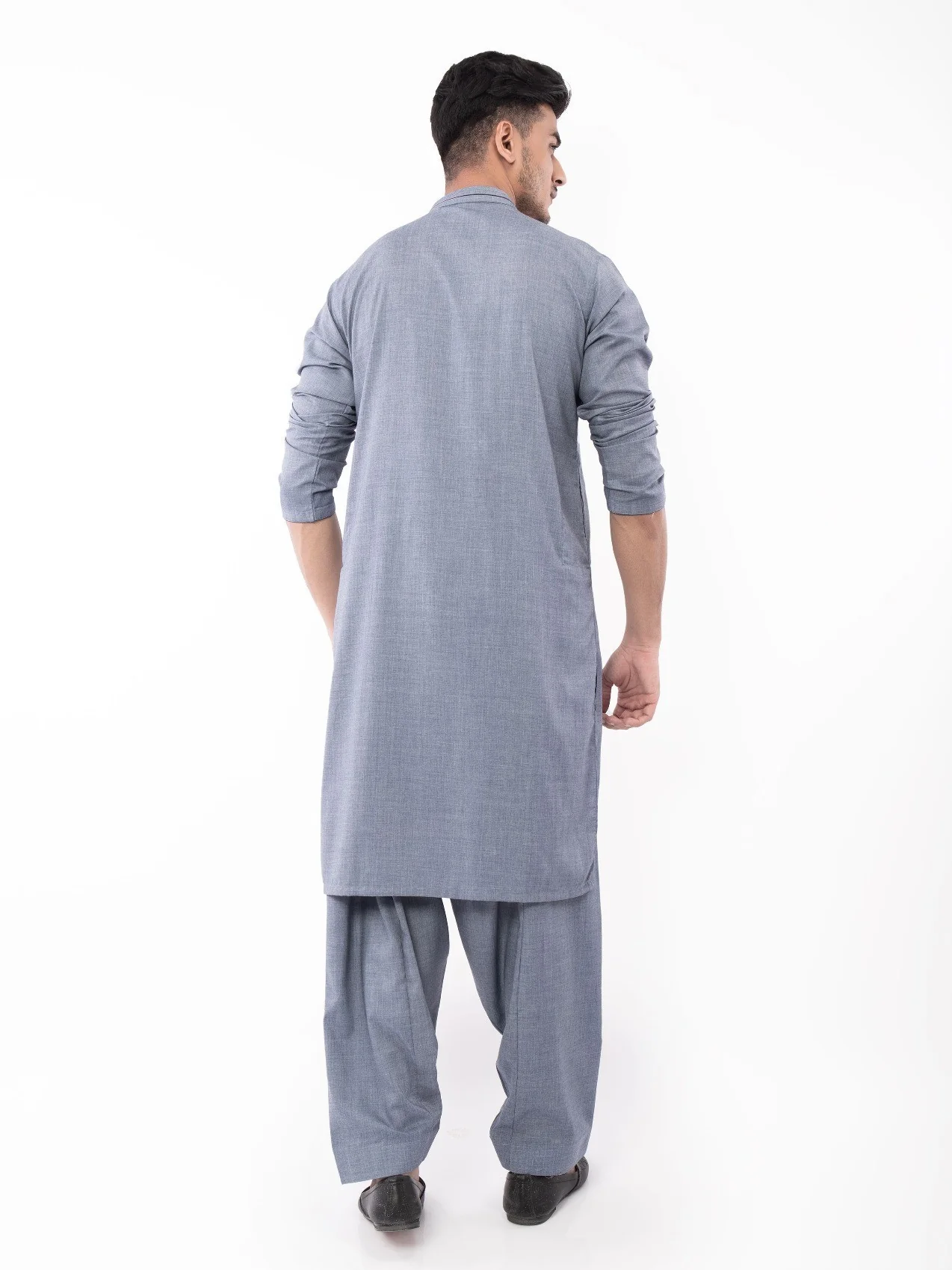 Men's Mid Blue Shalwar Kameez - EMTSW21S-99086 - Image 3