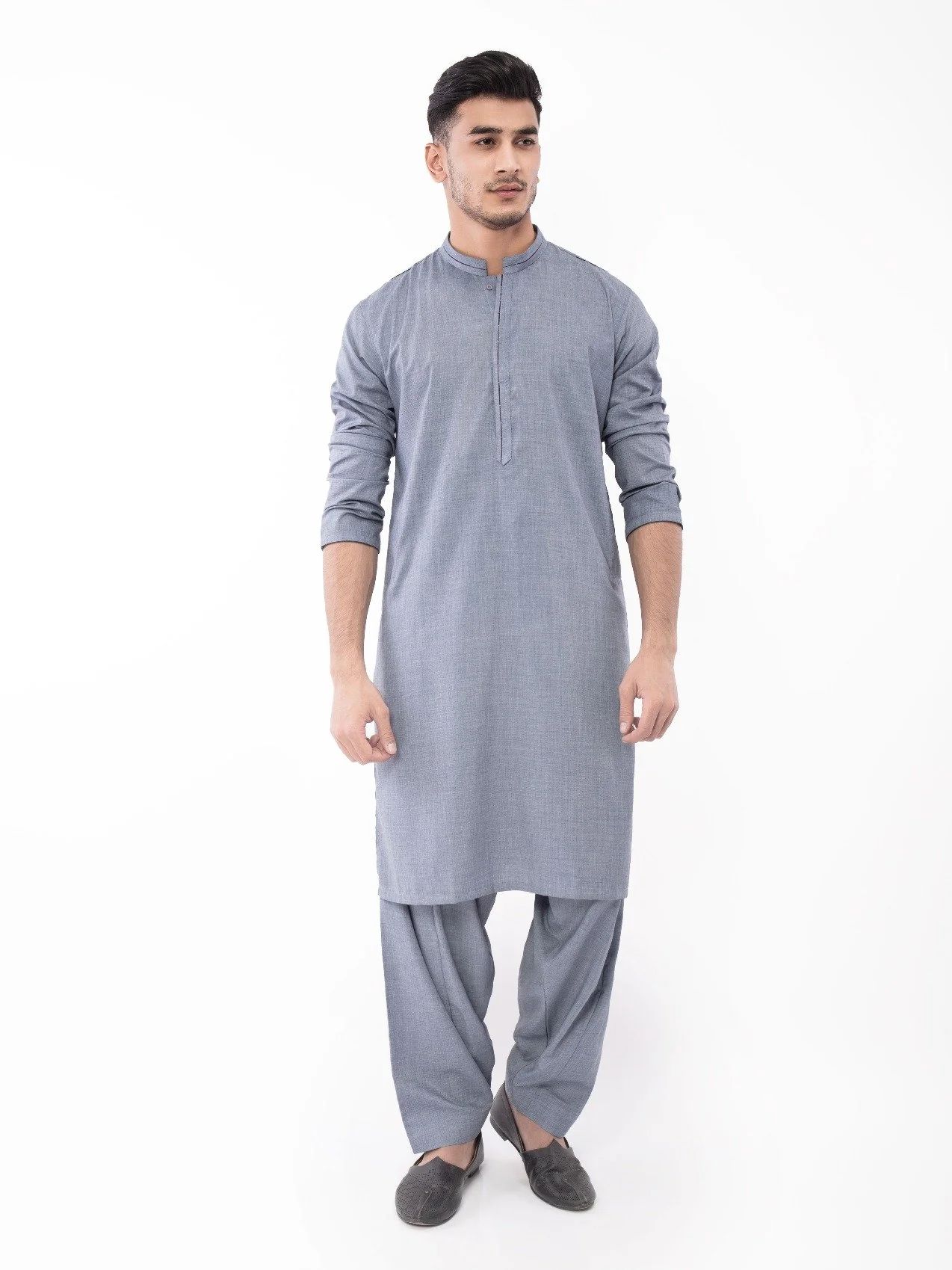 Men's Mid Blue Shalwar Kameez - EMTSW21S-99086 - Image 5