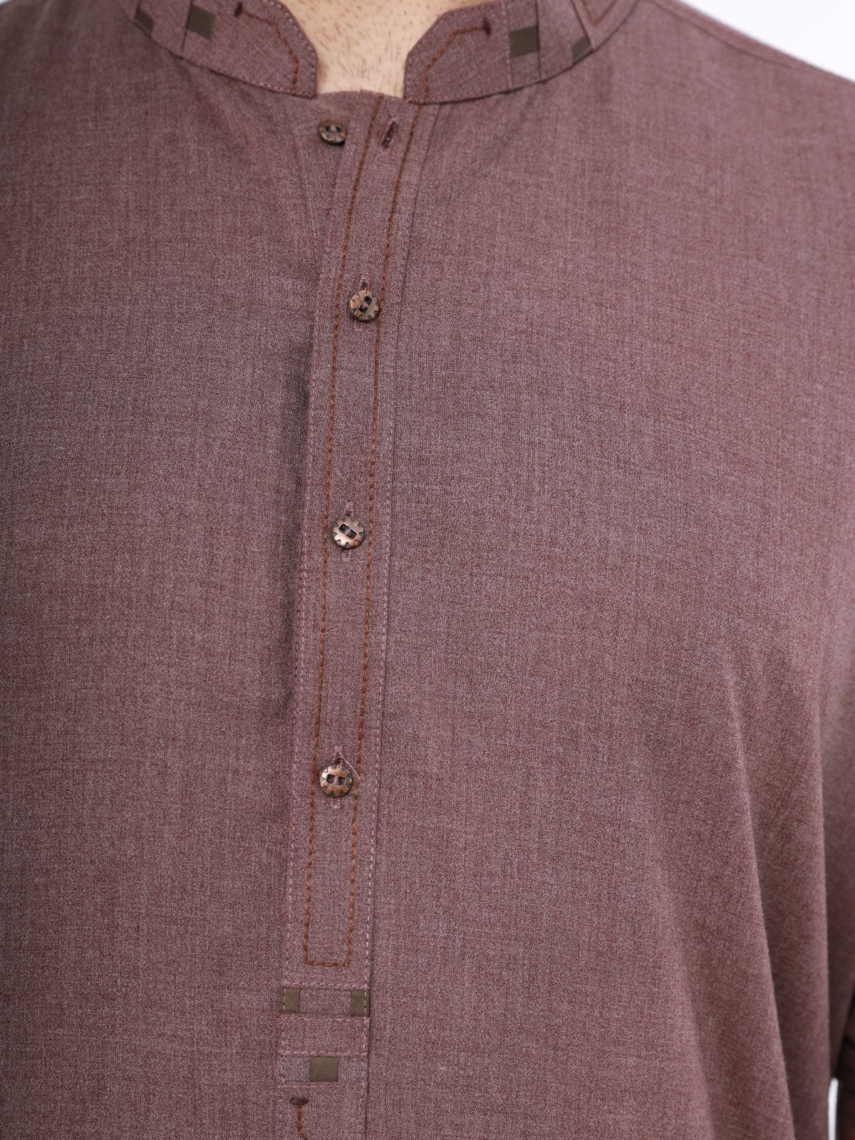 Men's Light Burgundy Shalwar Kameez - EMTSW21S-99087 - Image 3