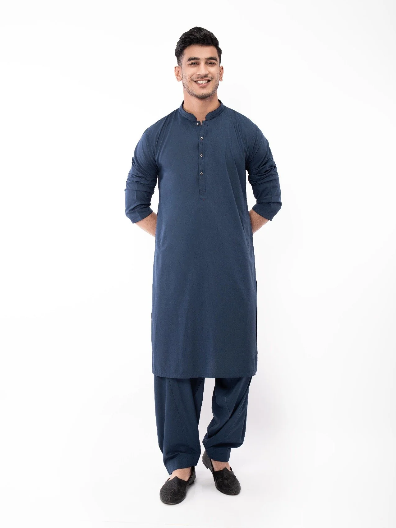 Men's Ocean Blue Shalwar Kameez - EMTSW21S-99097