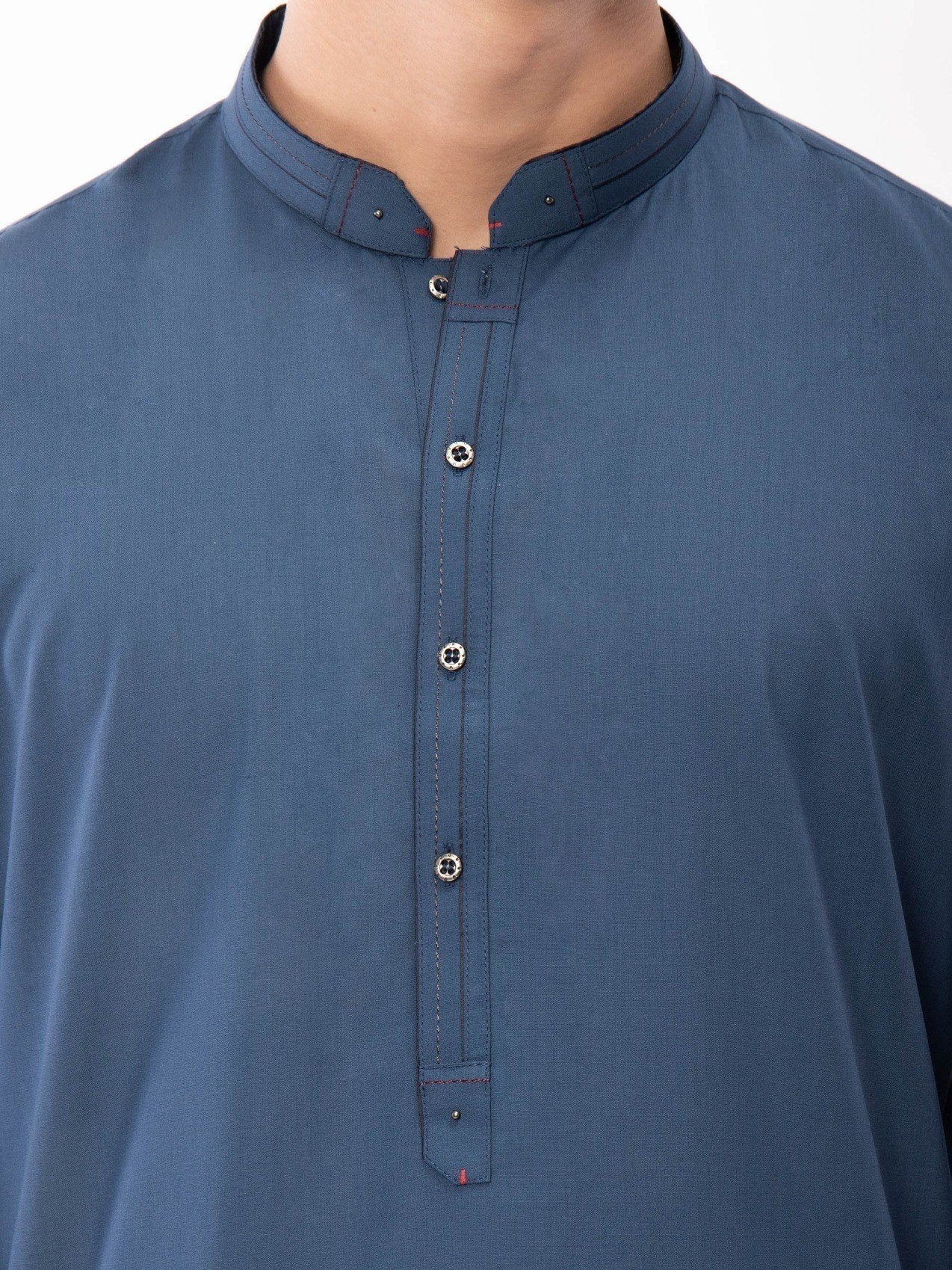Men's Ocean Blue Shalwar Kameez - EMTSW21S-99097 - Image 4