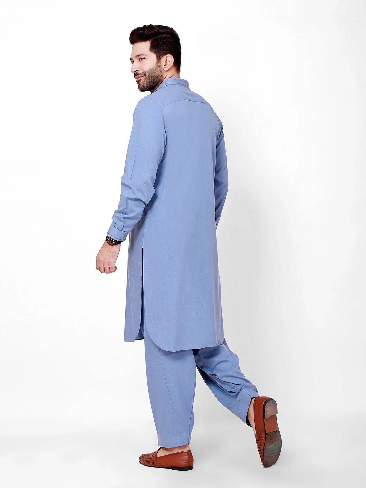 Men's Blue Shalwar Kameez - EMTSW21S-99111 - Image 2