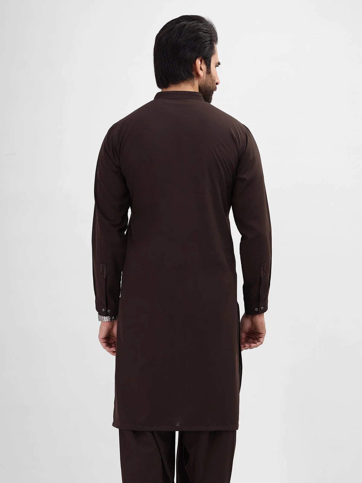 Men's Dark Brown Shalwar Kameez - EMTSW21S-99115 - Image 3