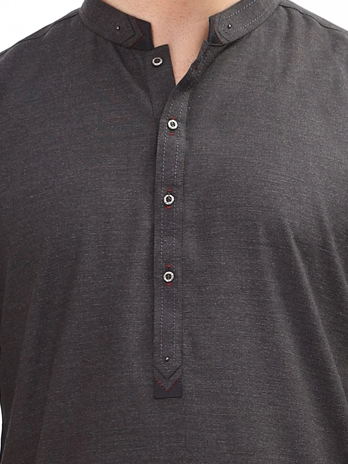 Men's Charcoal Grey Shalwar Kameez - EMTSW21S-99116 - Image 3