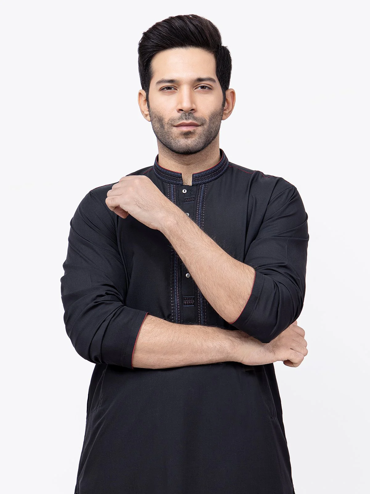 Men's Black Shalwar Kameez - EMTSW21S-99124 - Image 2
