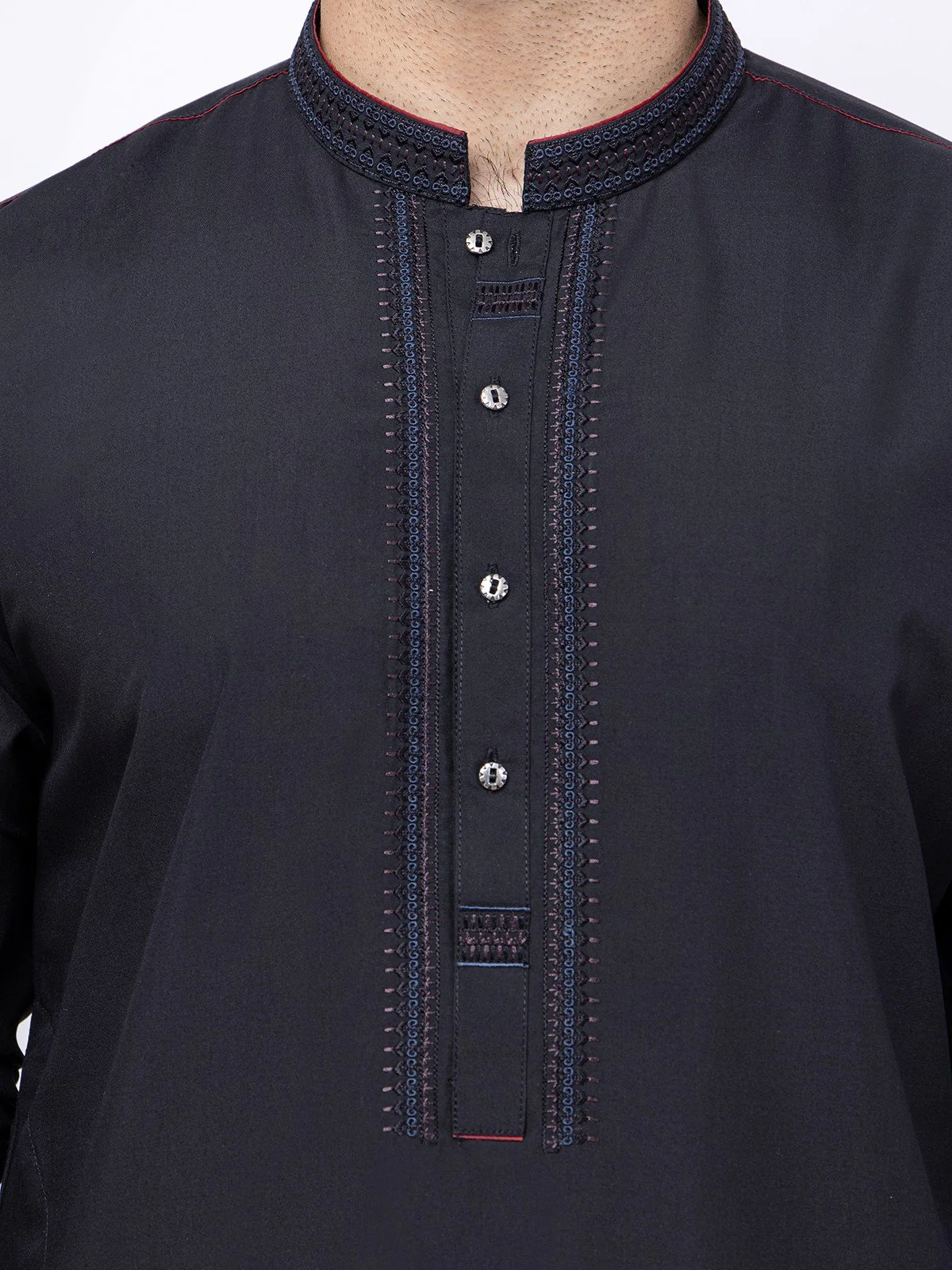 Men's Black Shalwar Kameez - EMTSW21S-99124 - Image 4