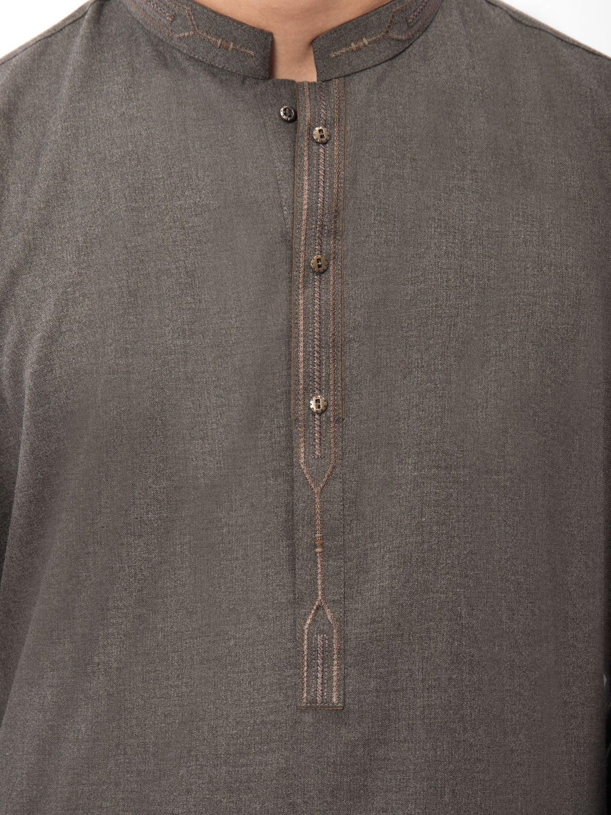 Men's Charcoal Grey Shalwar Kameez - EMTSW21S-99126 - Image 2