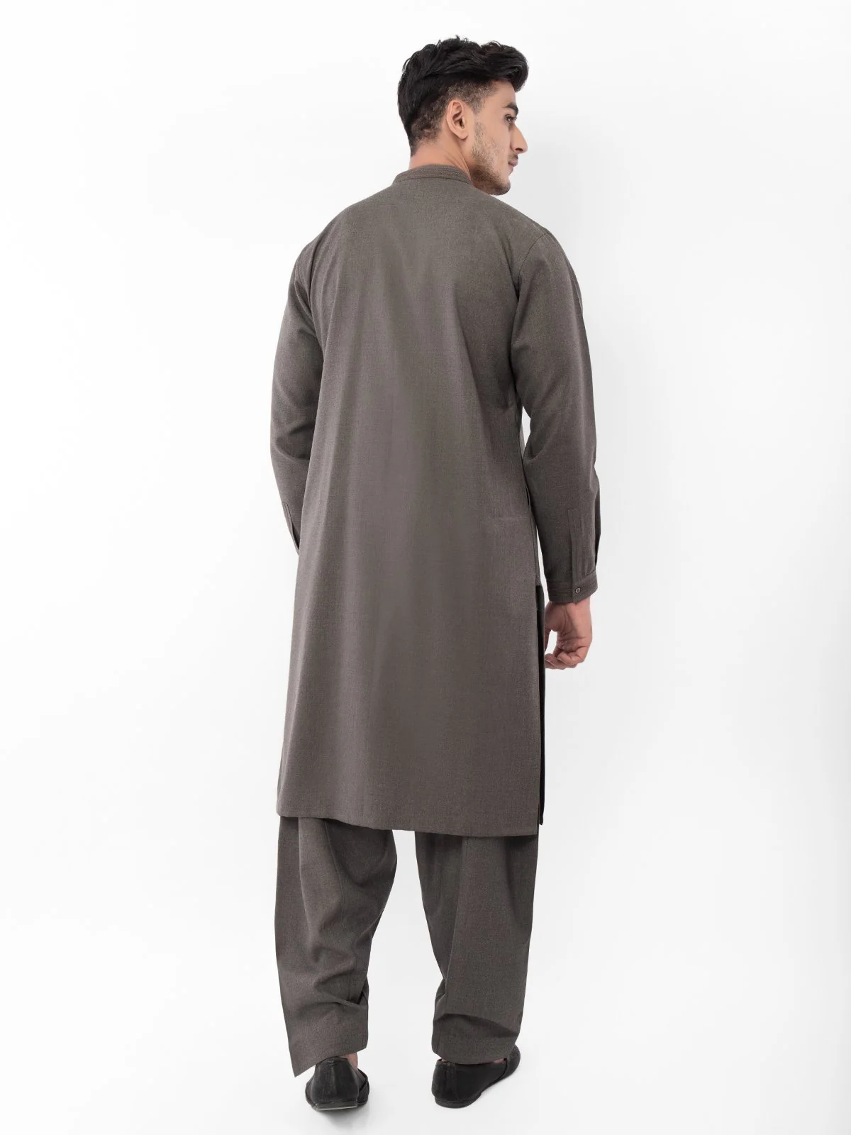 Men's Charcoal Grey Shalwar Kameez - EMTSW21S-99126 - Image 3