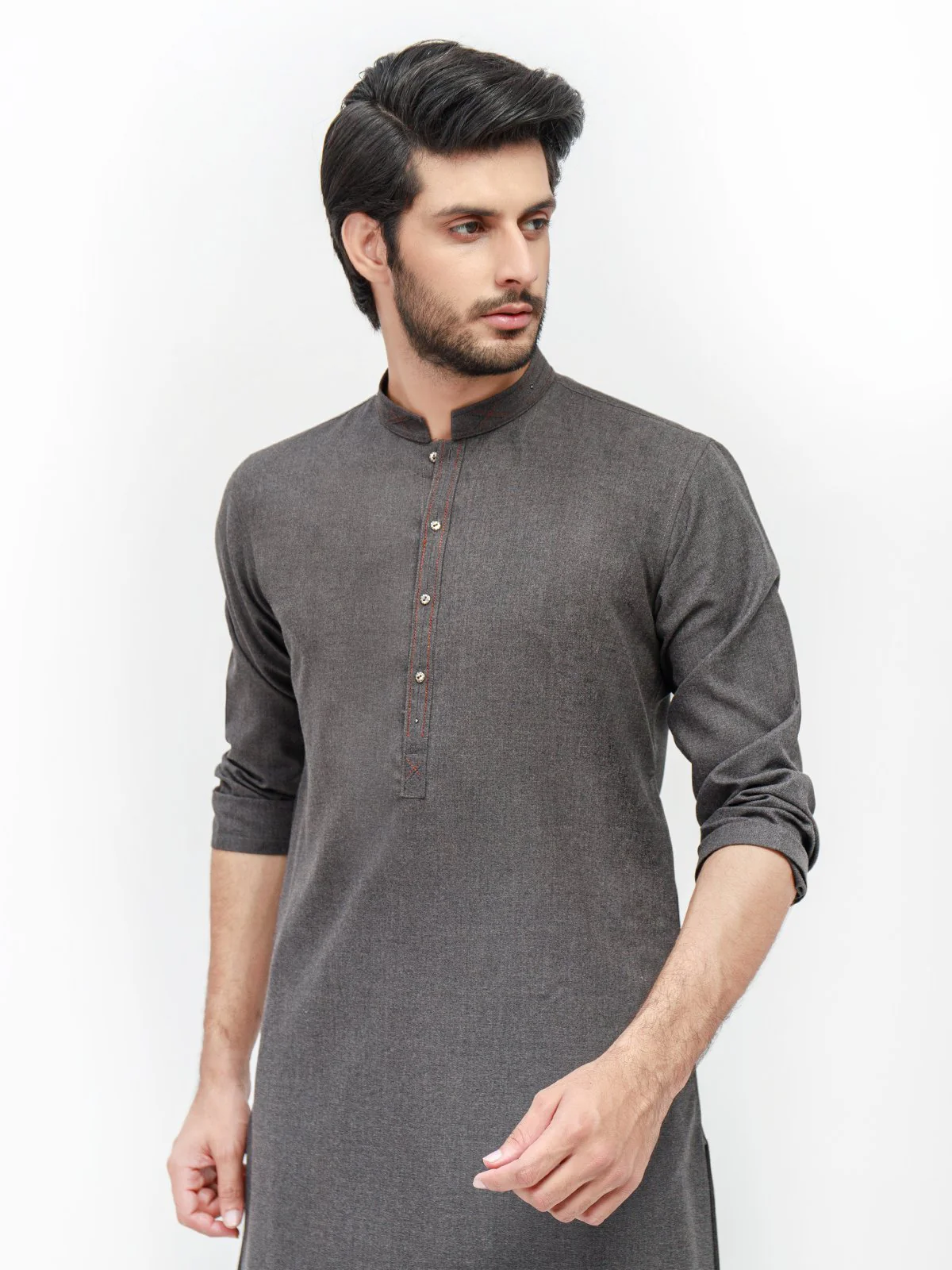 Men's Charcoal Shalwar Kameez - EMTSW21S-99128 - Image 2