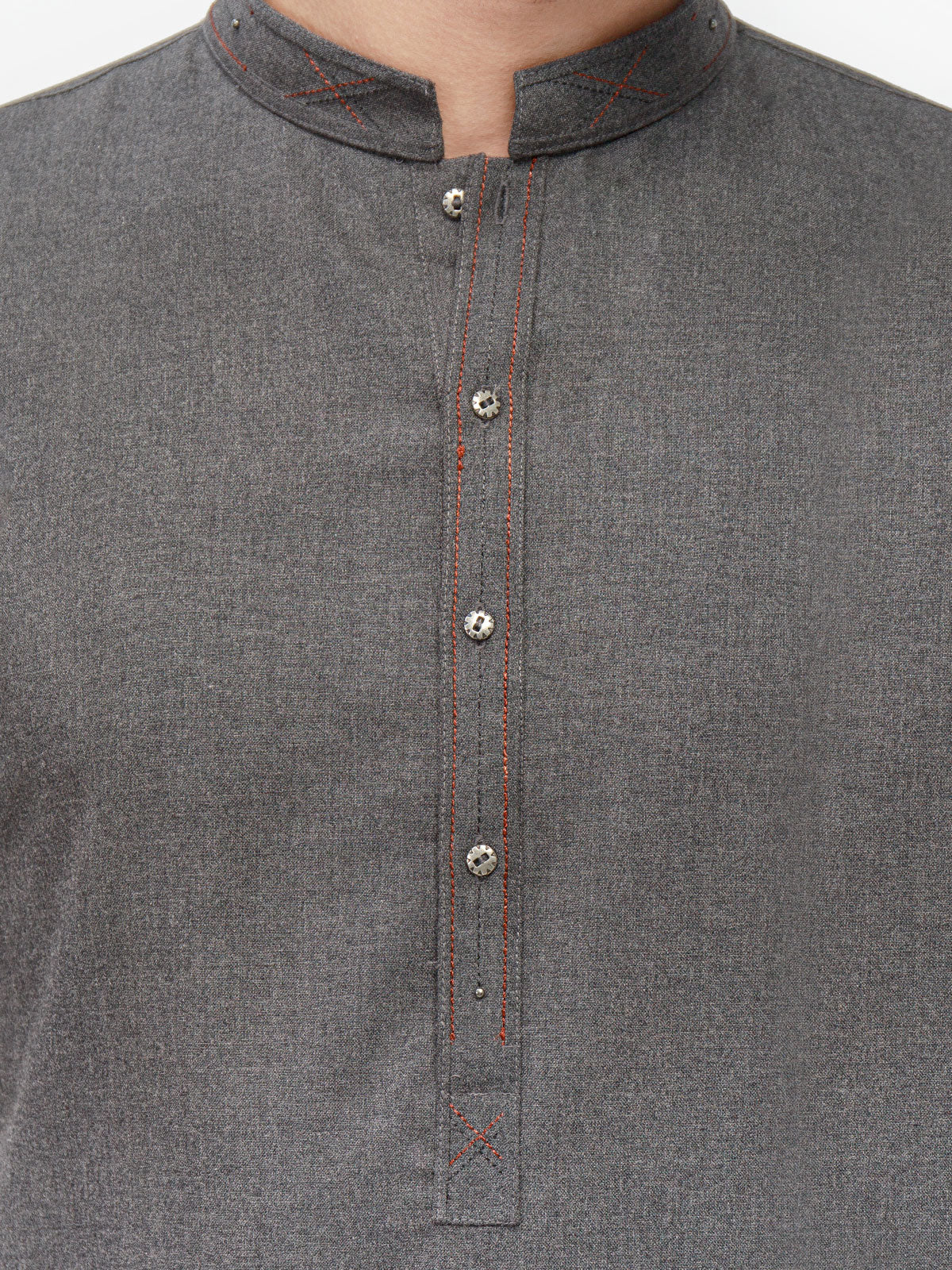 Men's Charcoal Shalwar Kameez - EMTSW21S-99128 - Image 3