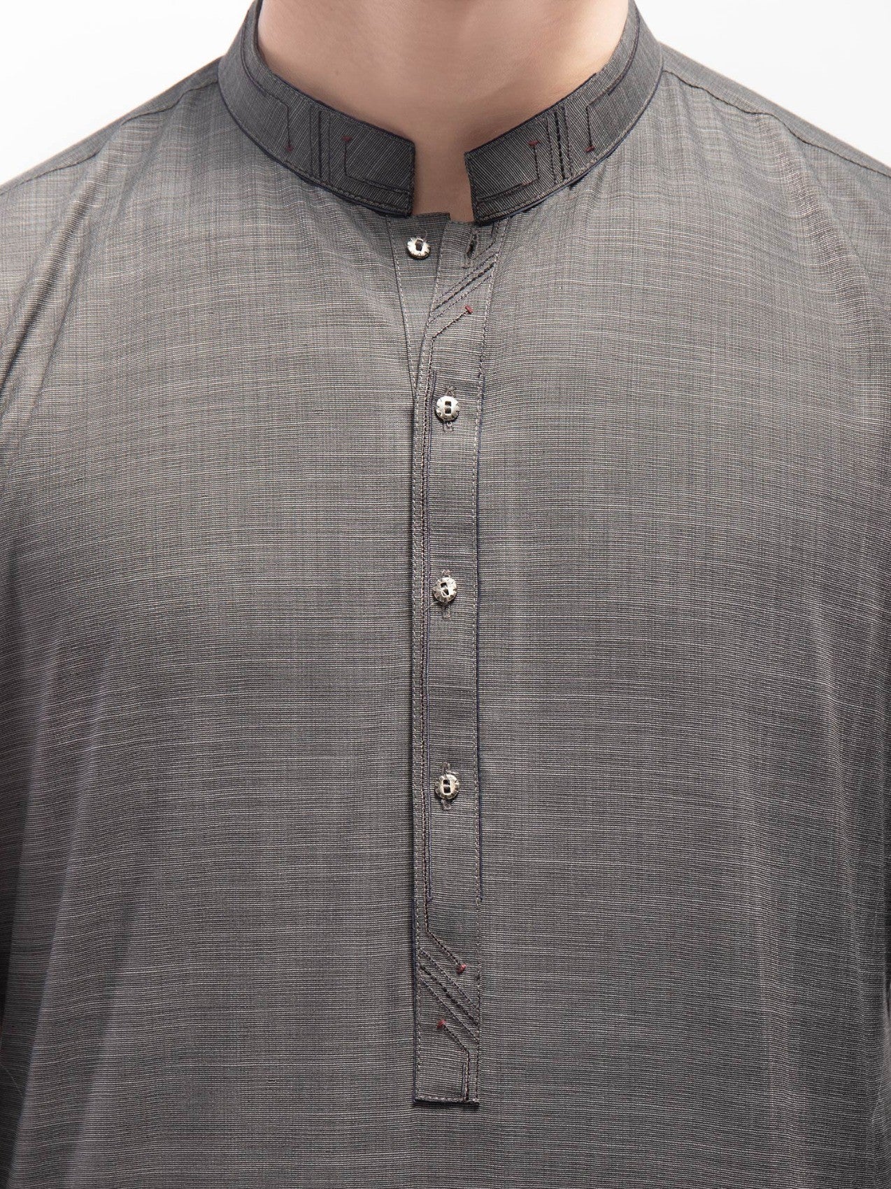 Men's Dark Grey Shalwar Kameez - EMTSW21S-99129 - Image 3