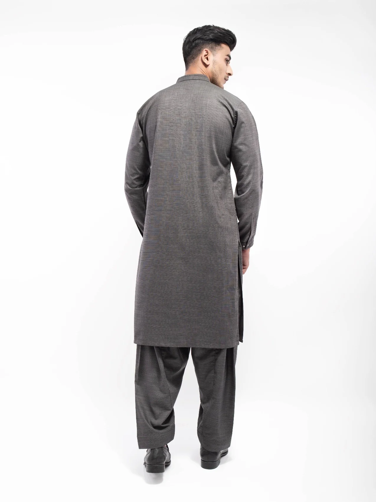 Men's Dark Grey Shalwar Kameez - EMTSW21S-99129 - Image 4