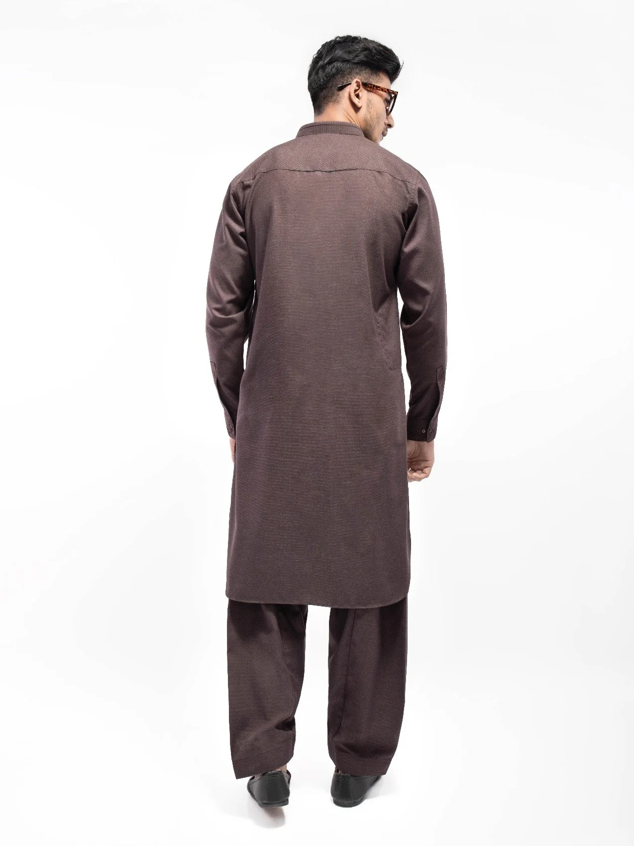 Men's Dark Brown Shalwar Kameez - EMTSW21S-99130 - Image 3