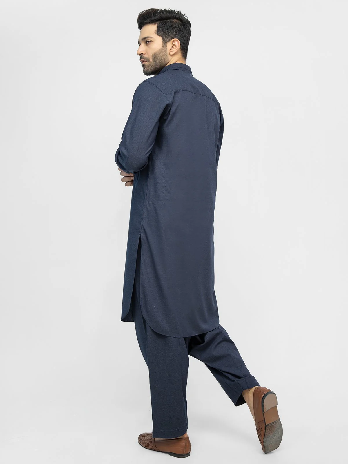 Men's Navy Shalwar Kameez - EMTSW21S-99138 - Image 4