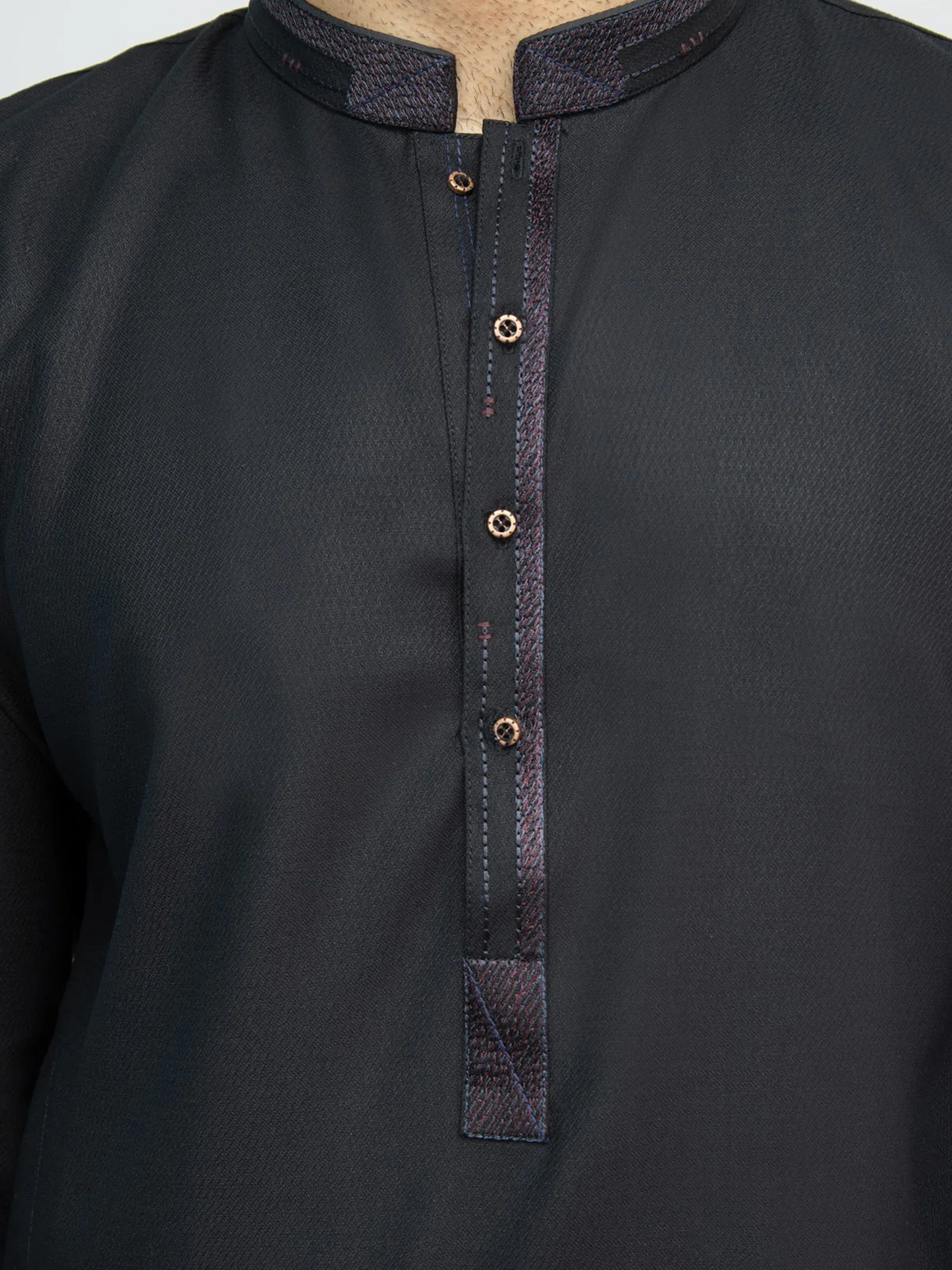 Men's Black Shalwar Kameez - EMTSW21S-99139 - Image 3