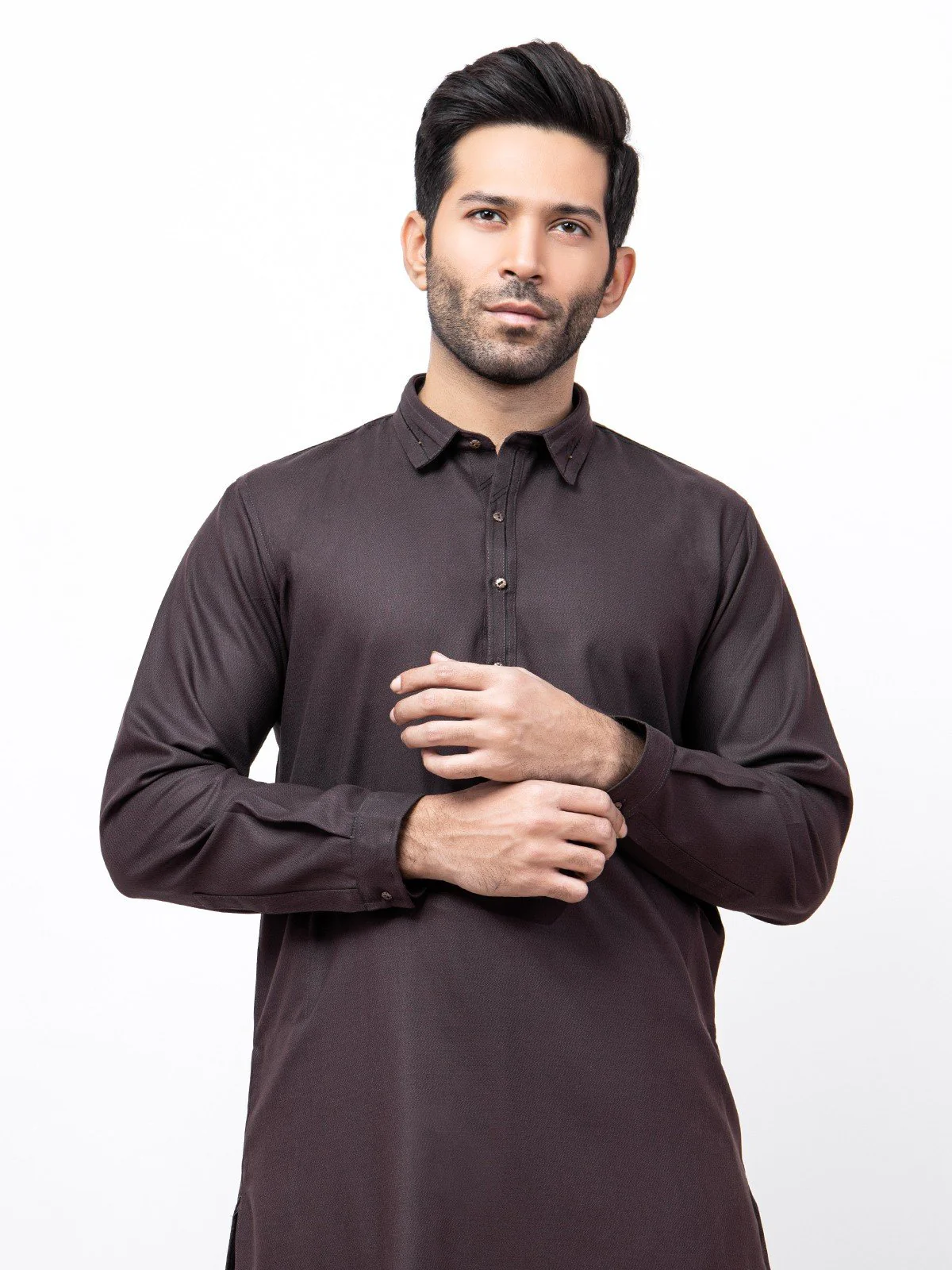 Men's Brown Shalwar Kameez - EMTSW21S-99149 - Image 2