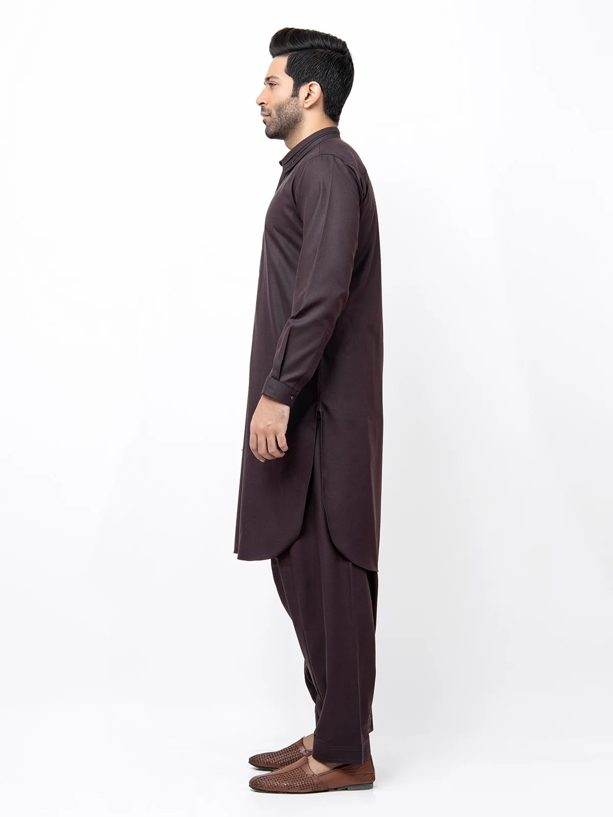 Men's Brown Shalwar Kameez - EMTSW21S-99149 - Image 3