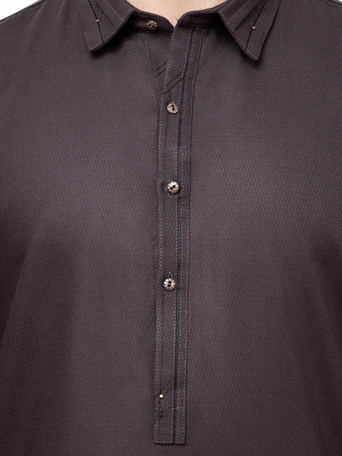 Men's Brown Shalwar Kameez - EMTSW21S-99149 - Image 4