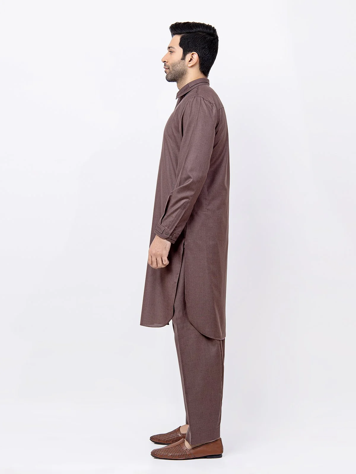 Men's Brown Shalwar Kameez - EMTSW21S-99150 - Image 3