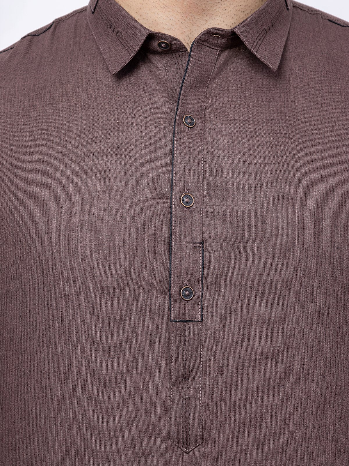 Men's Brown Shalwar Kameez - EMTSW21S-99150 - Image 4