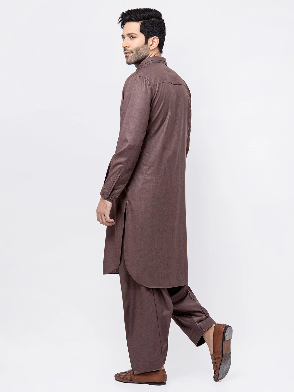 Men's Brown Shalwar Kameez - EMTSW21S-99150 - Image 5