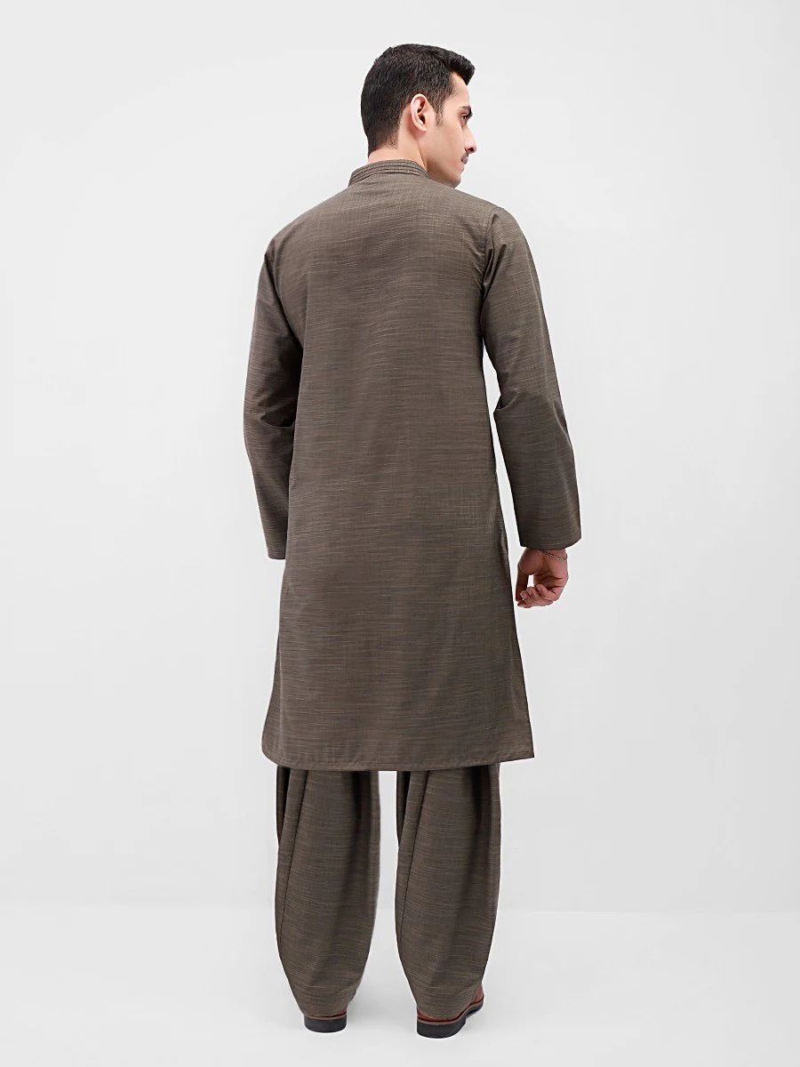 Men's Dark Moss Shalwar Kameez - EMTSW21S-99151 - Image 4