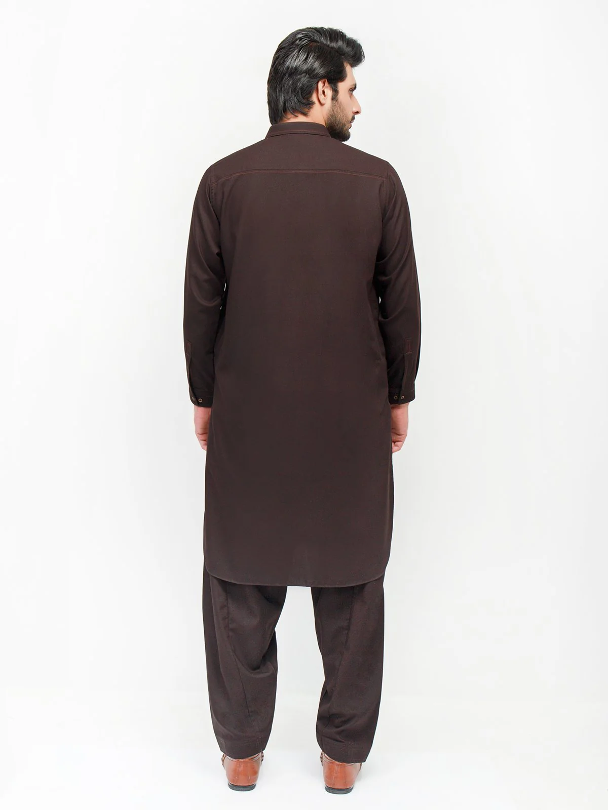 Men's Dark Brown Shalwar Kameez - EMTSW21S-99153 - Image 4