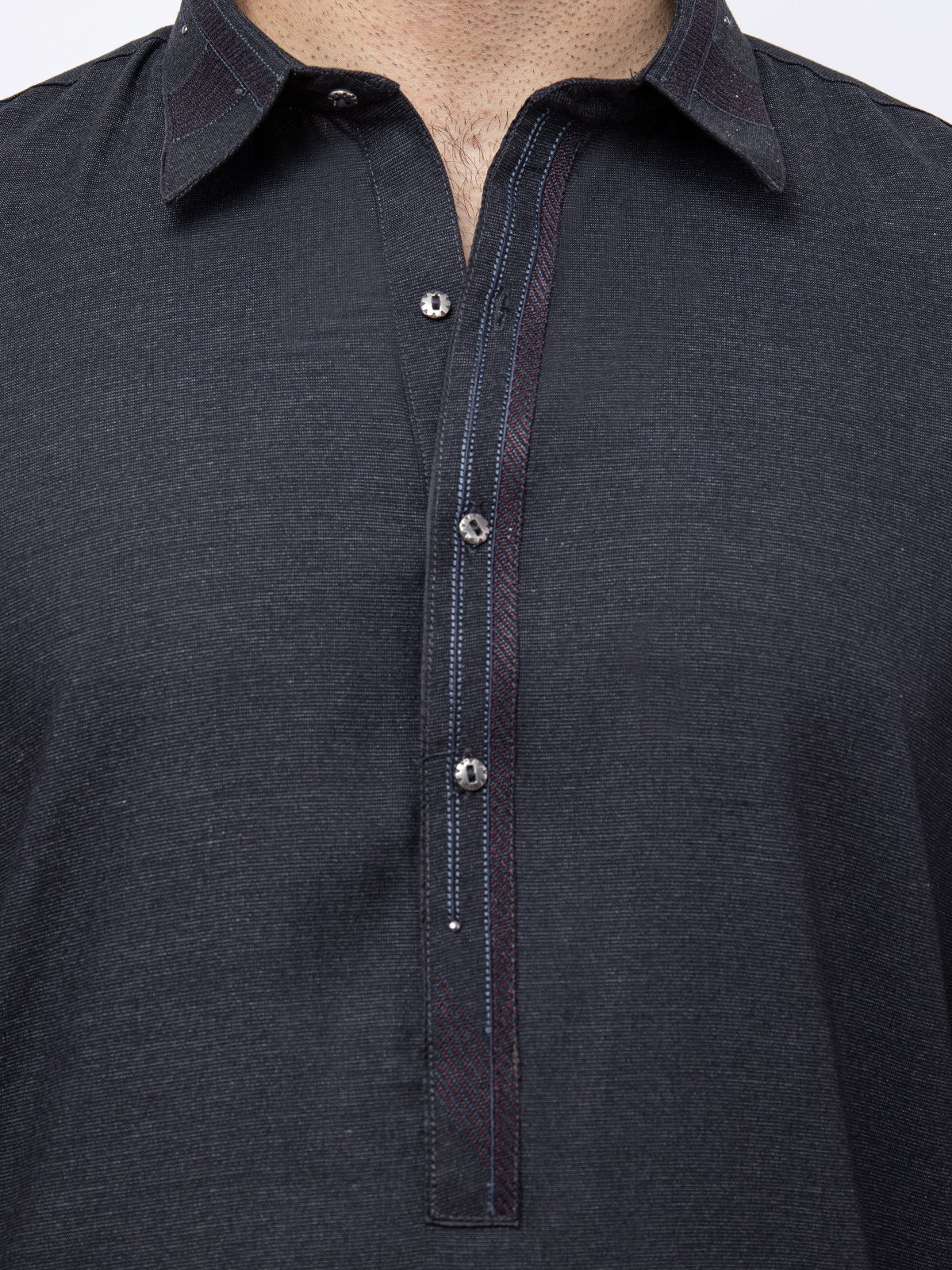 Men's Charcoal Shalwar Kameez - EMTSW21S-99154 - Image 4