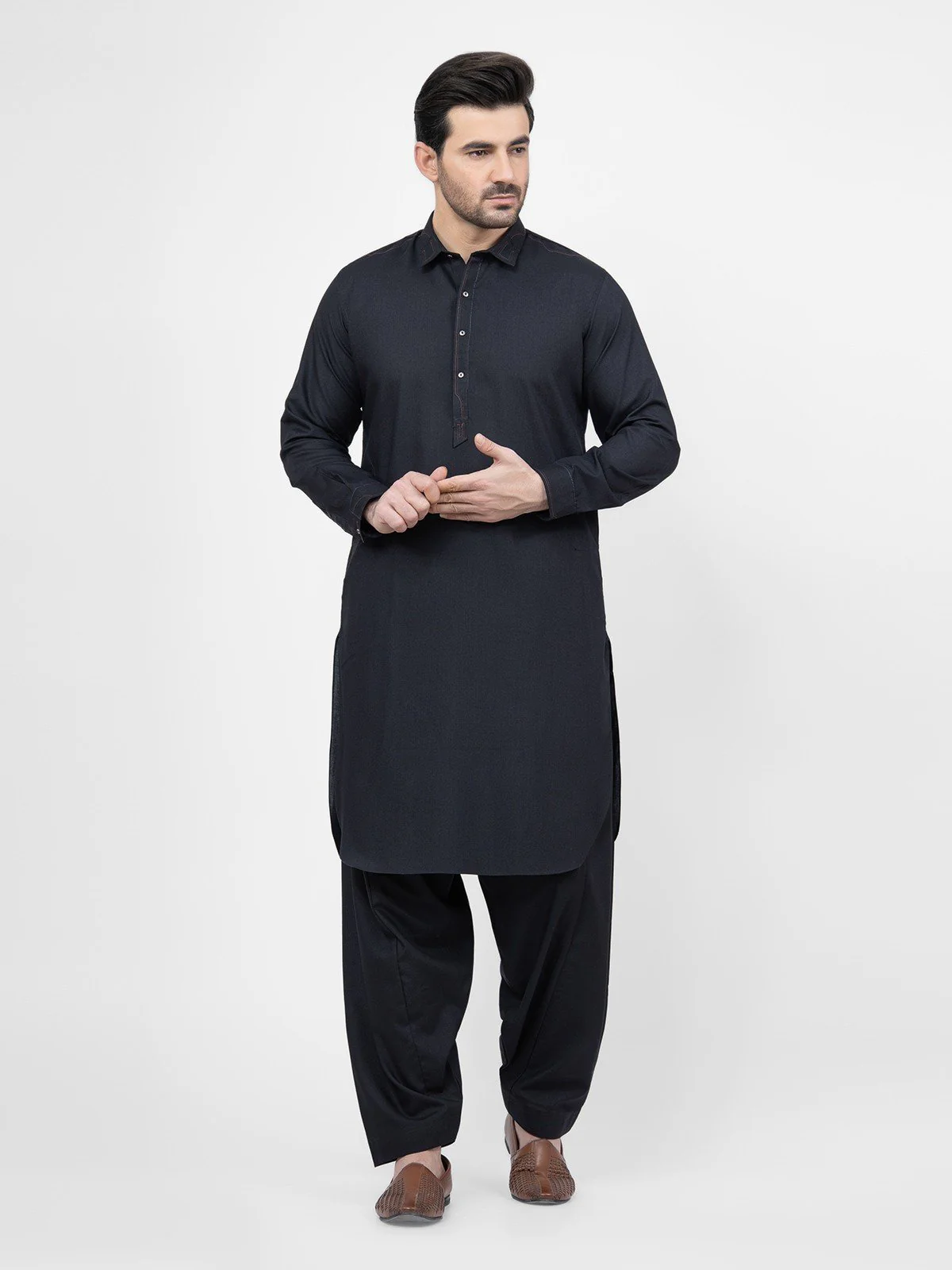 Men's Black Shalwar Kameez - EMTSW21S-99163