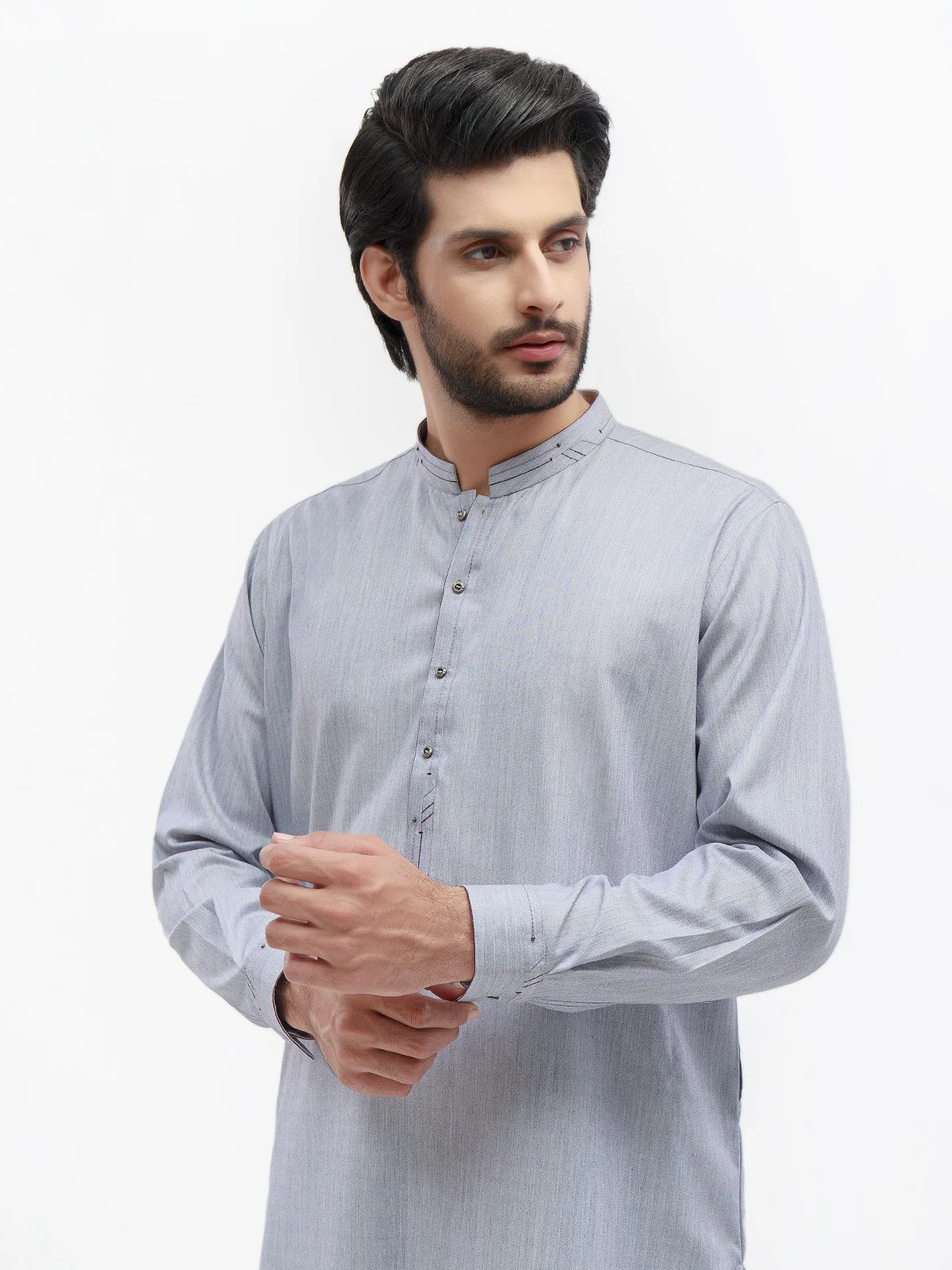 Men's Light Purple Shalwar Kameez - EMTSW21S-99164 - Image 2