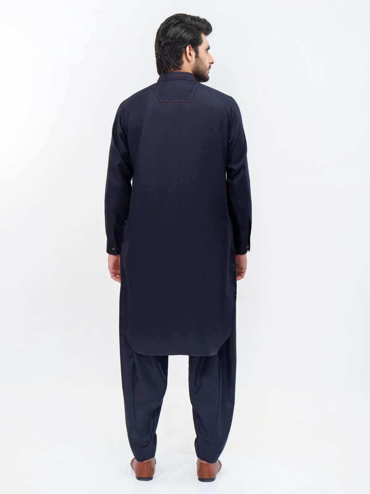 Men's Navy Blue Shalwar Kameez - EMTSW21S-99169 - Image 4