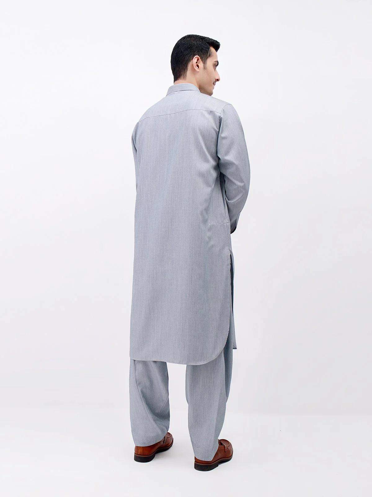 Men's Ash Grey Shalwar Kameez - EMTSW21S-99174 - Image 4