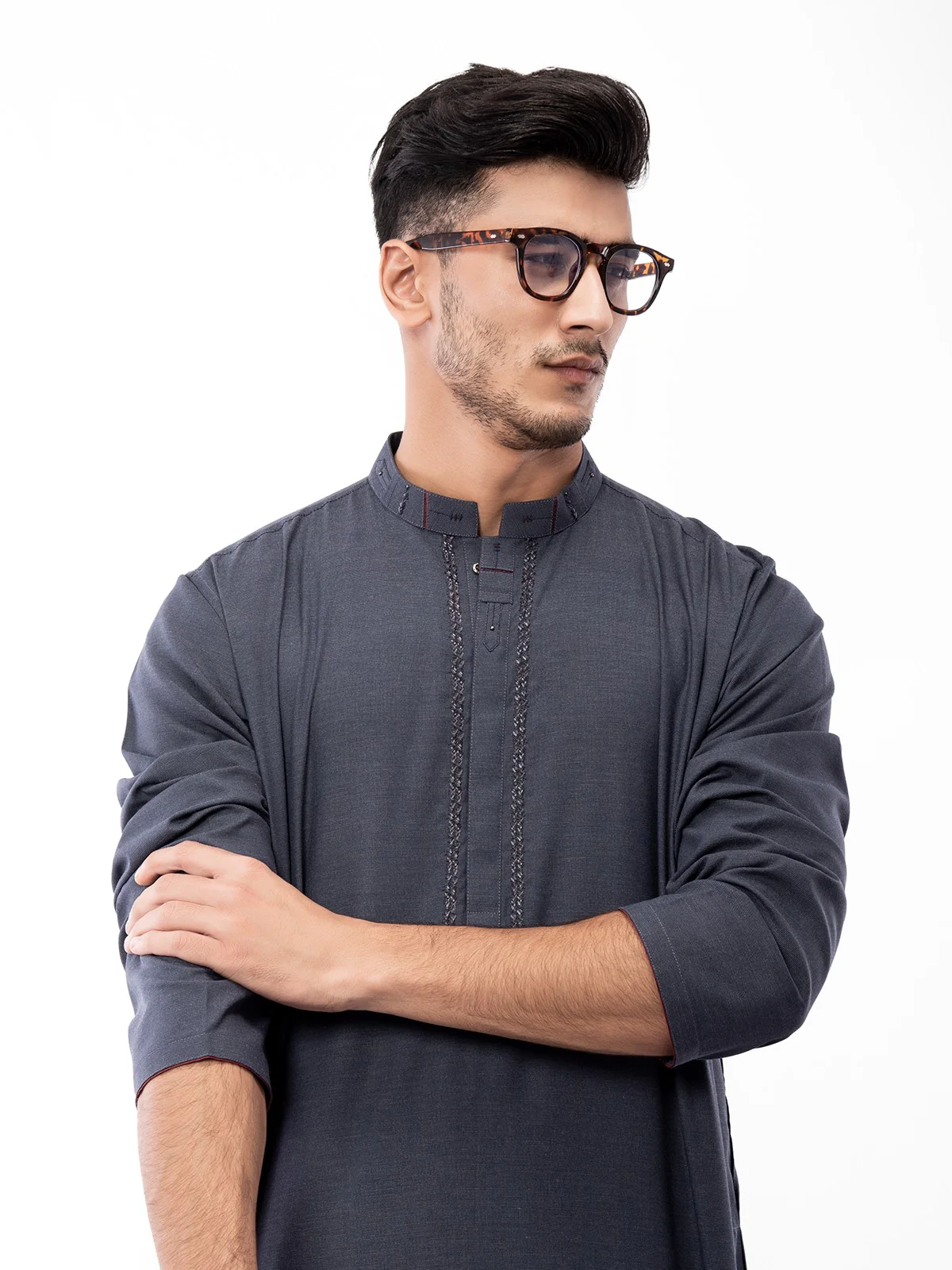 Men's Denim Blue Shalwar Kameez - EMTSW21W-99123 - Image 2