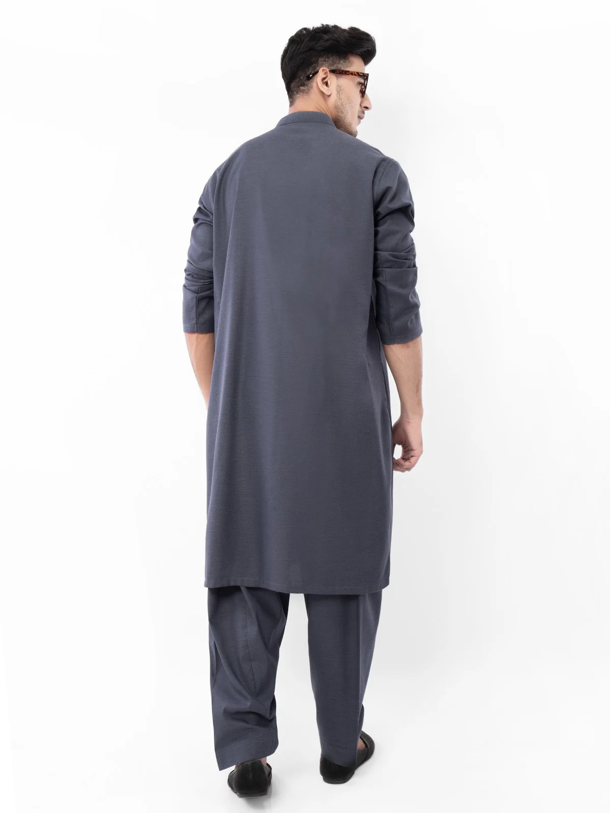Men's Denim Blue Shalwar Kameez - EMTSW21W-99123 - Image 4