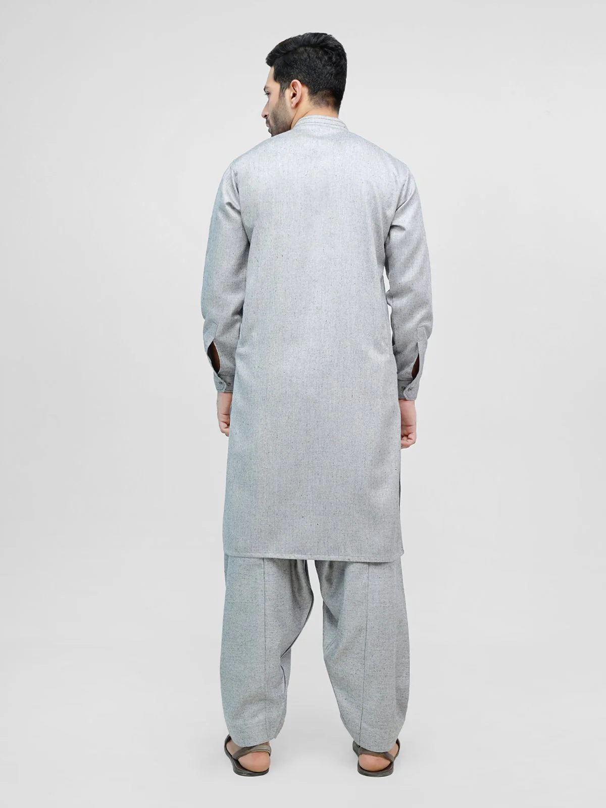 Men's Light Grey Shalwar Kameez - EMTSW21W-99127 - Image 4