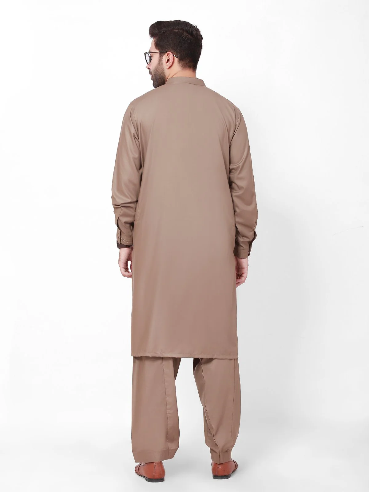 Men's Light Brown Shalwar Kameez - EMTSW22S-99102 - Image 3