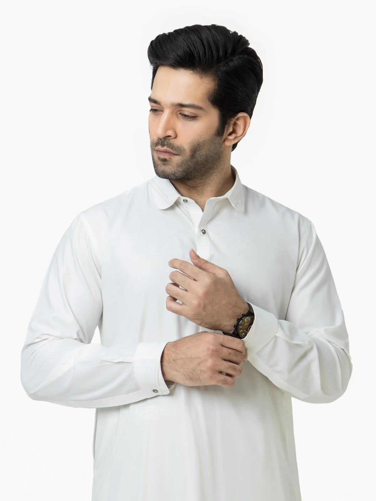 Men's Off White Shalwar Kameez - EMTSW22S-99119 - Image 2
