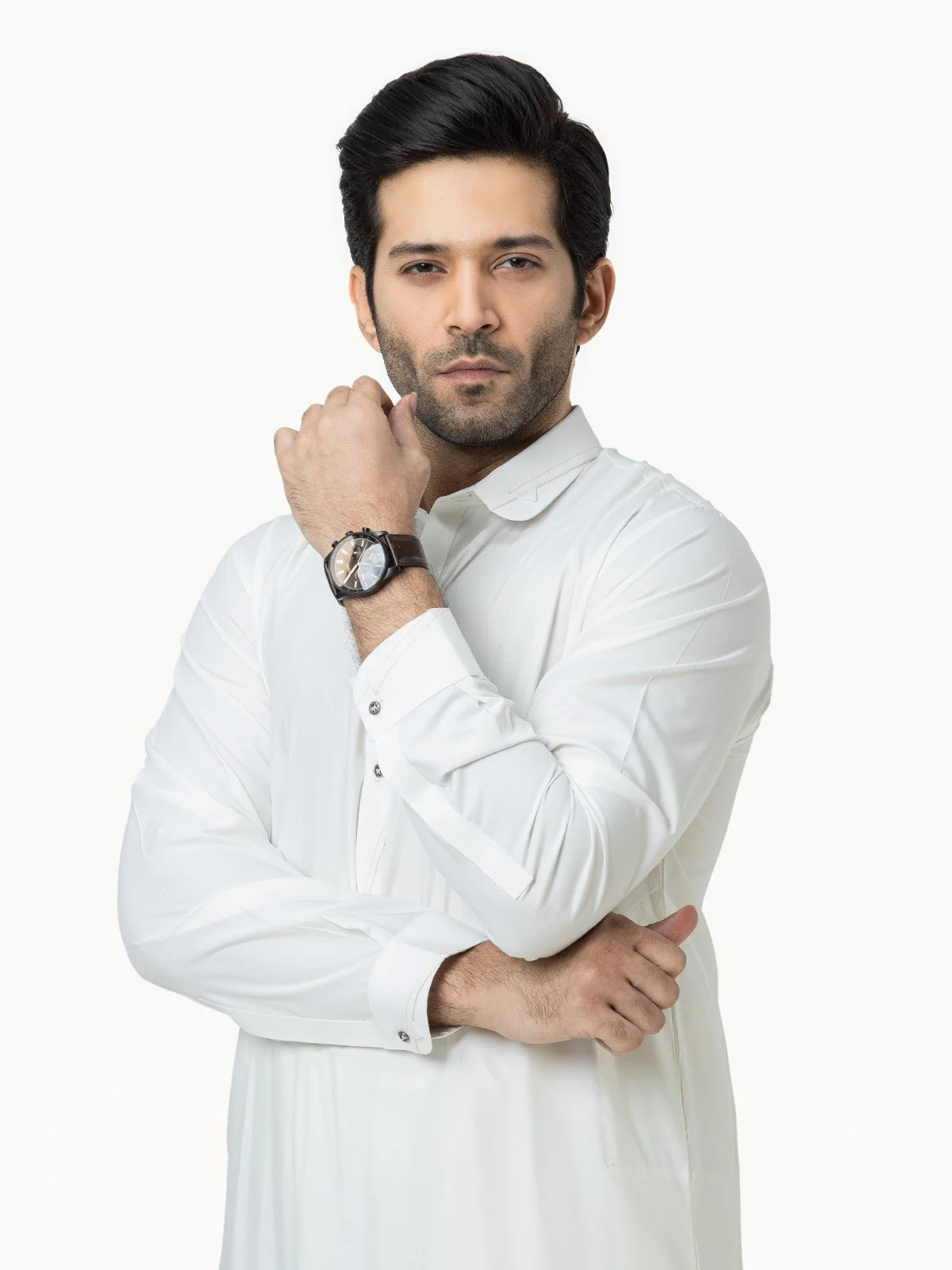 Men's Off White Shalwar Kameez - EMTSW22S-99119 - Image 3