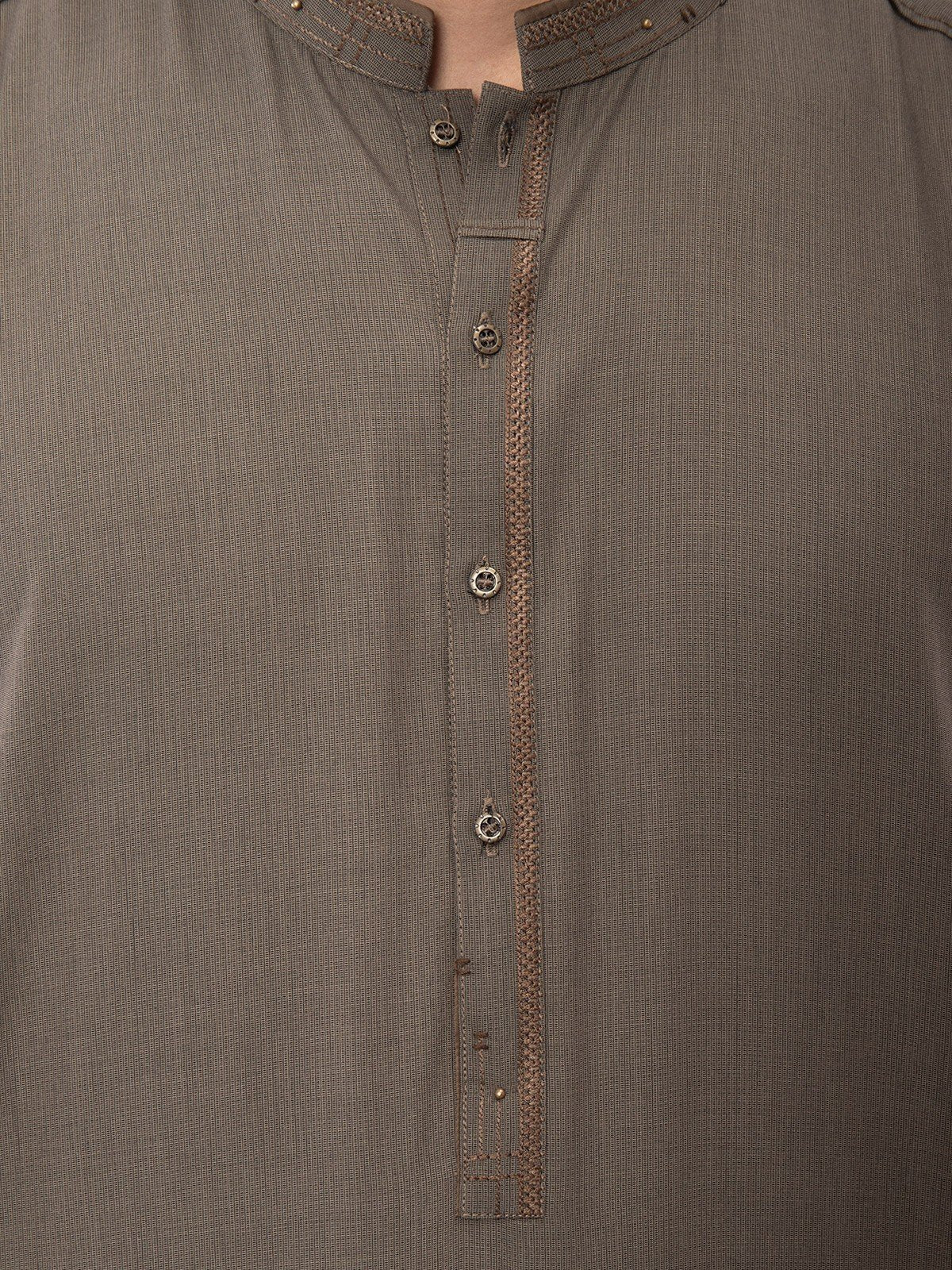 Men's Dark Olive Shalwar Kameez - EMTSW22S-99125 - Image 3