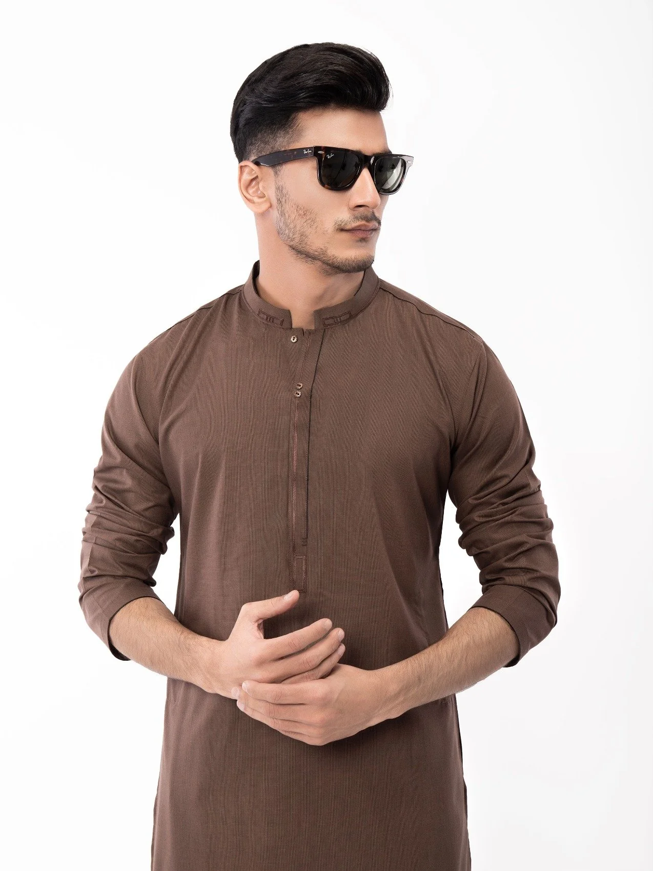 Men's Brown Shalwar Kameez - EMTSW22S-99131 - Image 2