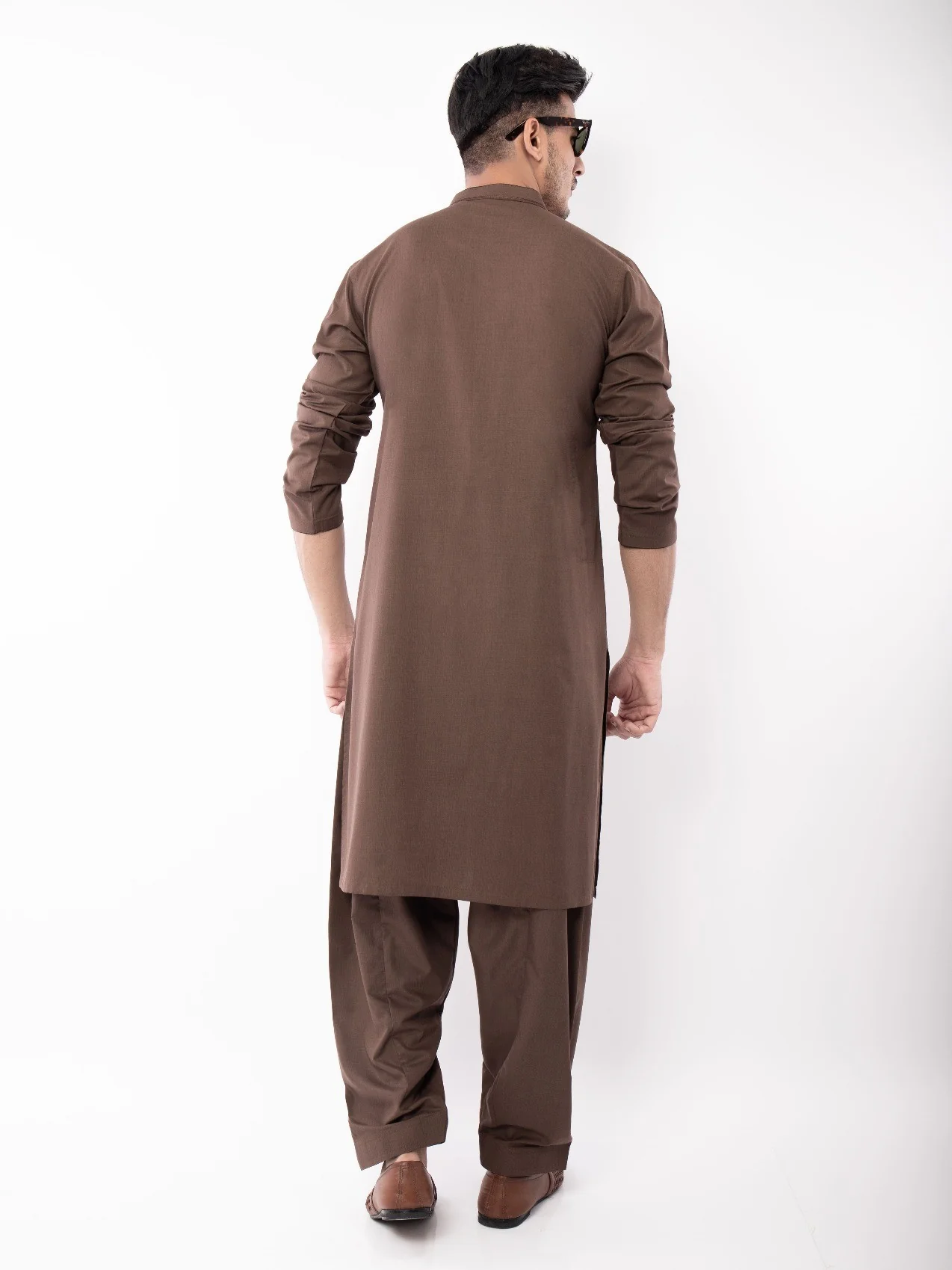 Men's Brown Shalwar Kameez - EMTSW22S-99131 - Image 4
