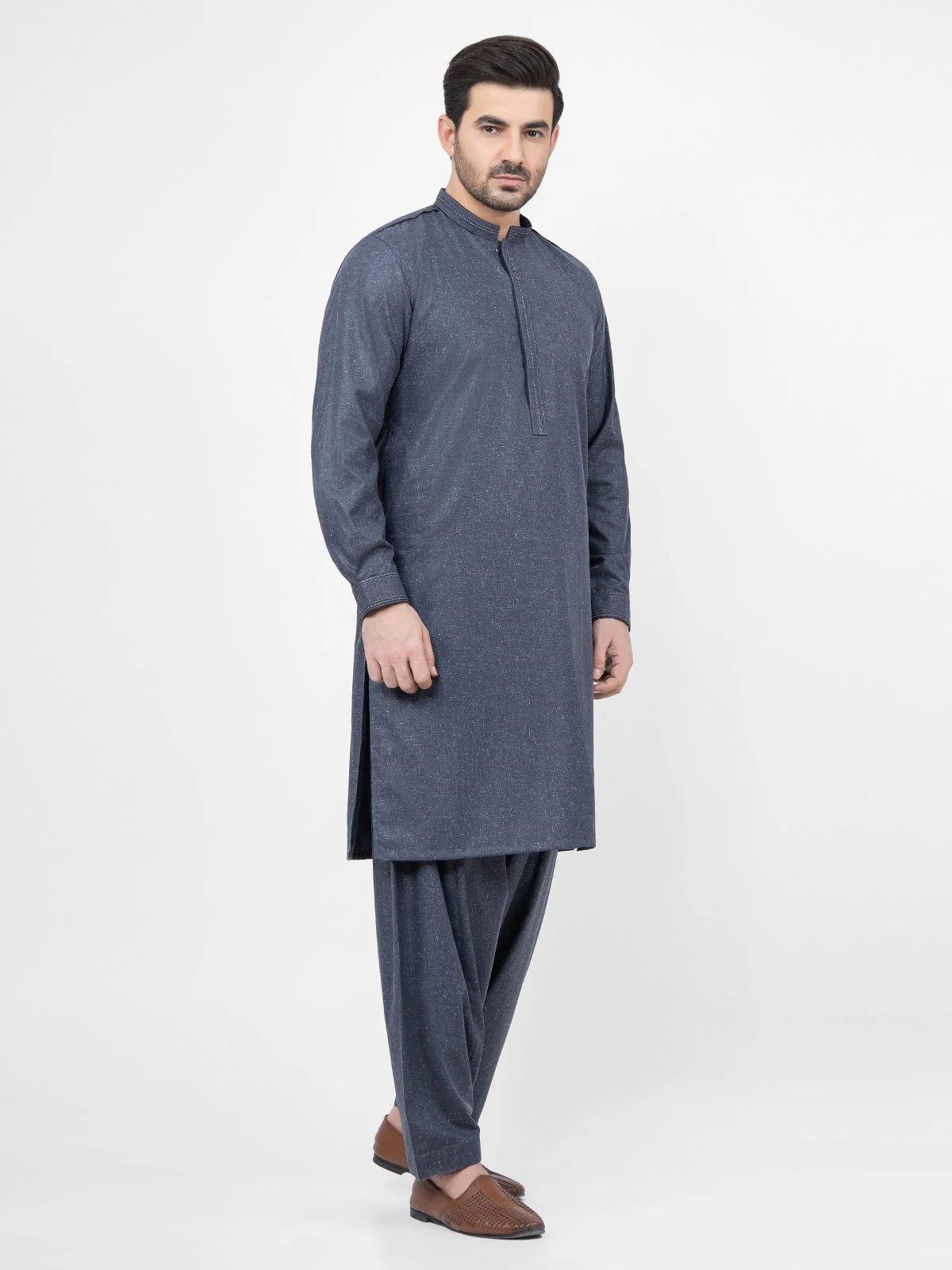 Men's Dark Navy Shalwar Kameez - EMTSW22S-99166 - Image 2