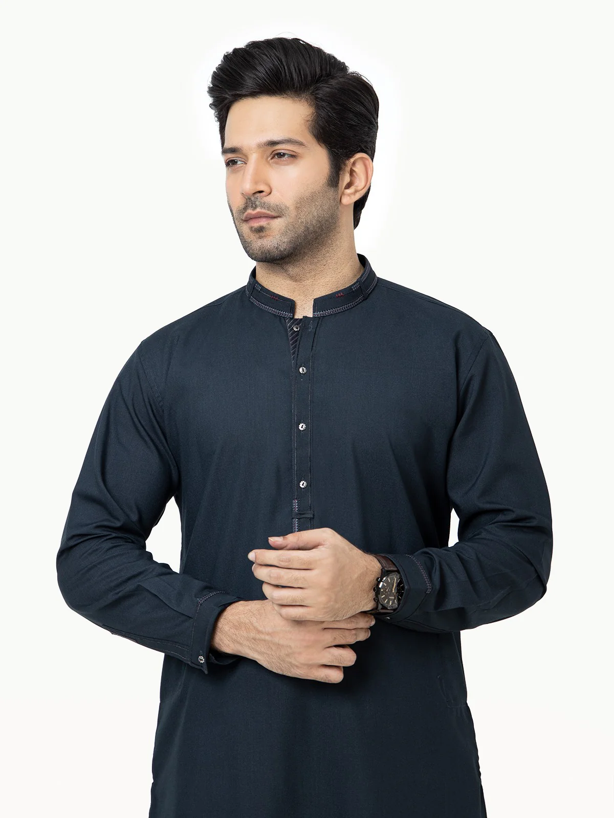 Men's Black Shalwar Kameez - EMTSW22S-99167 - Image 2